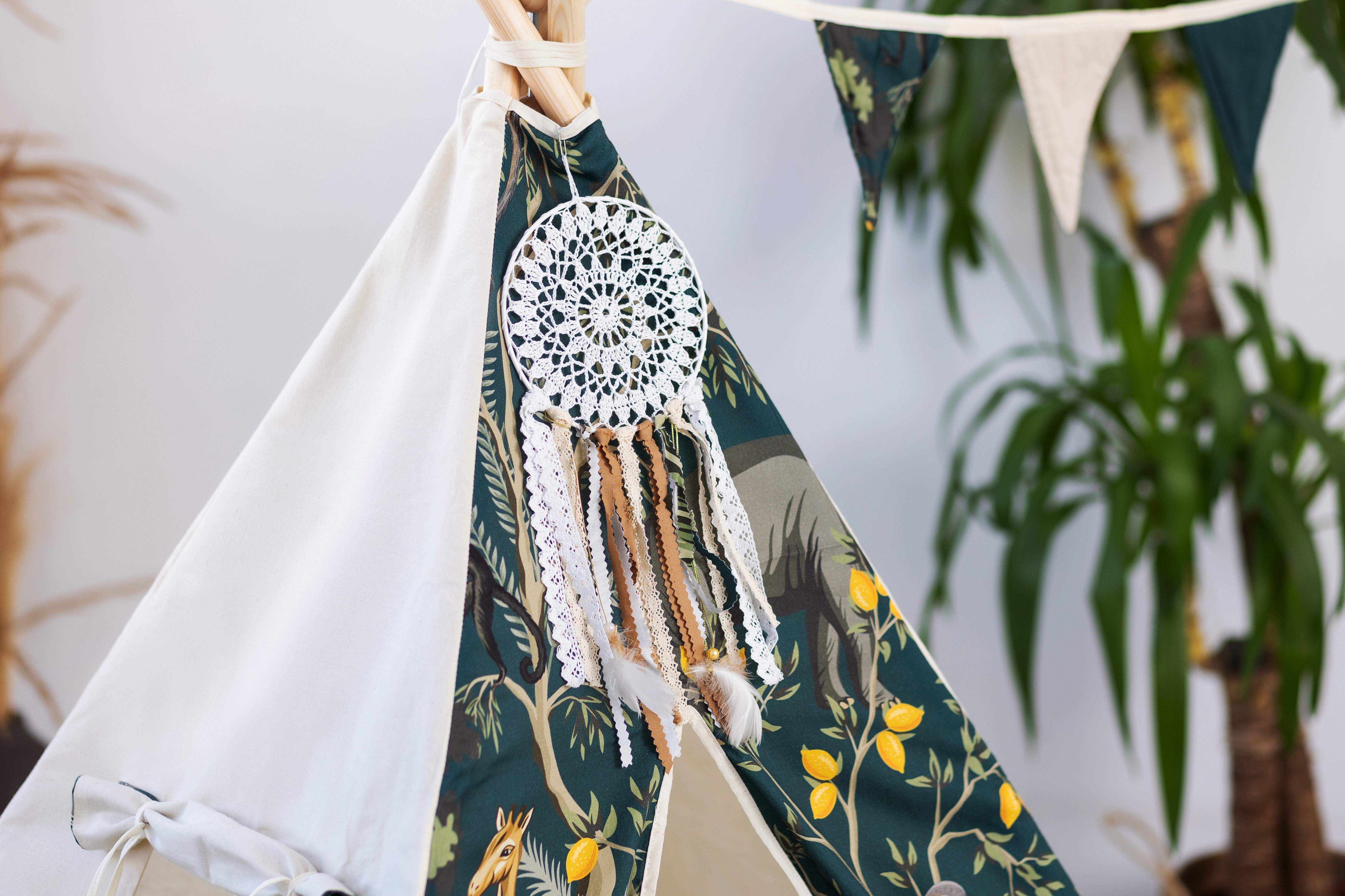 Design4Kids Tipi-Zelt XXL-Set Safari - beige