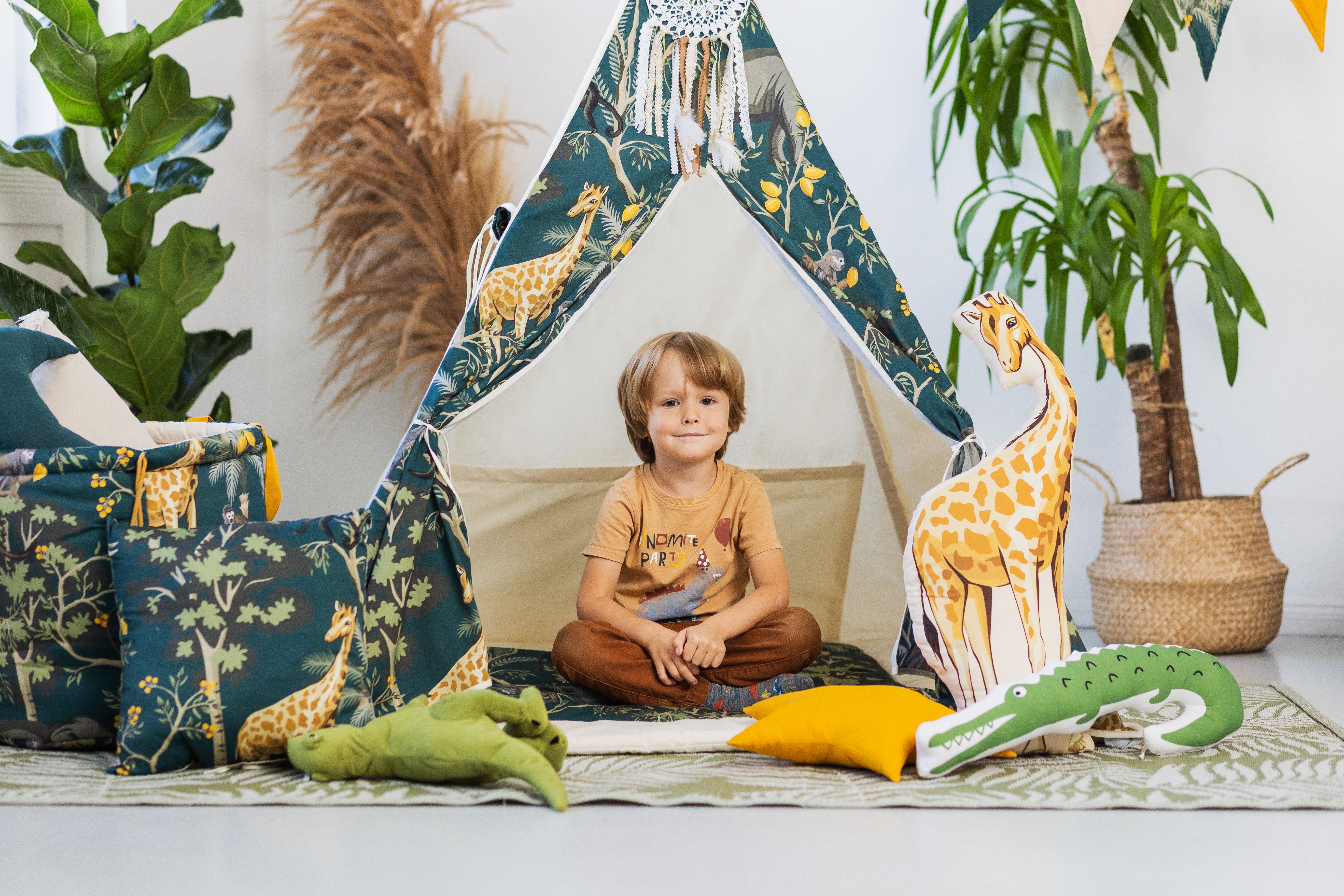 Design4Kids Tipi-Zelt L-Set Safari - beige