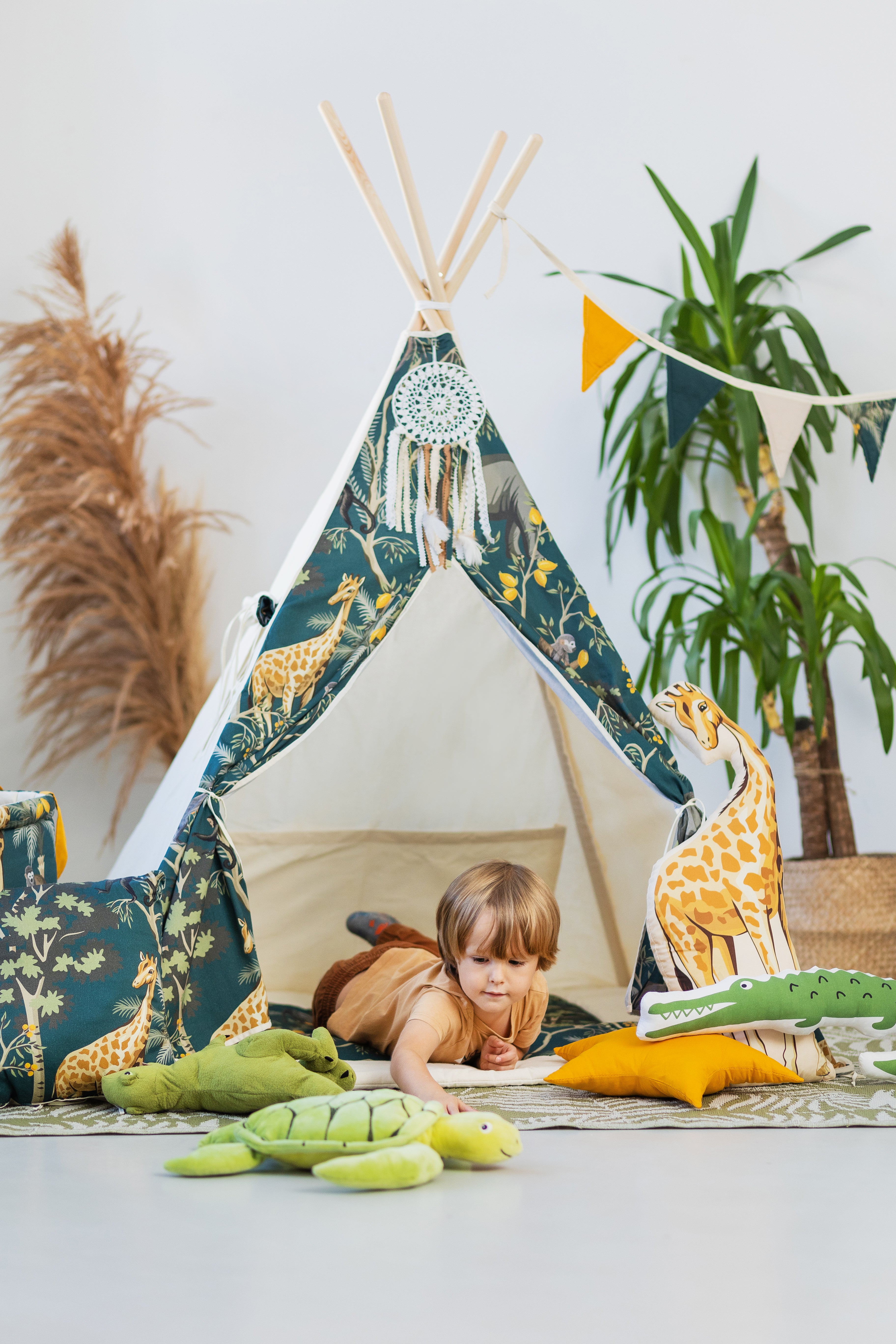 Design4Kids Tipi-Zelt XXL-Set Safari - beige