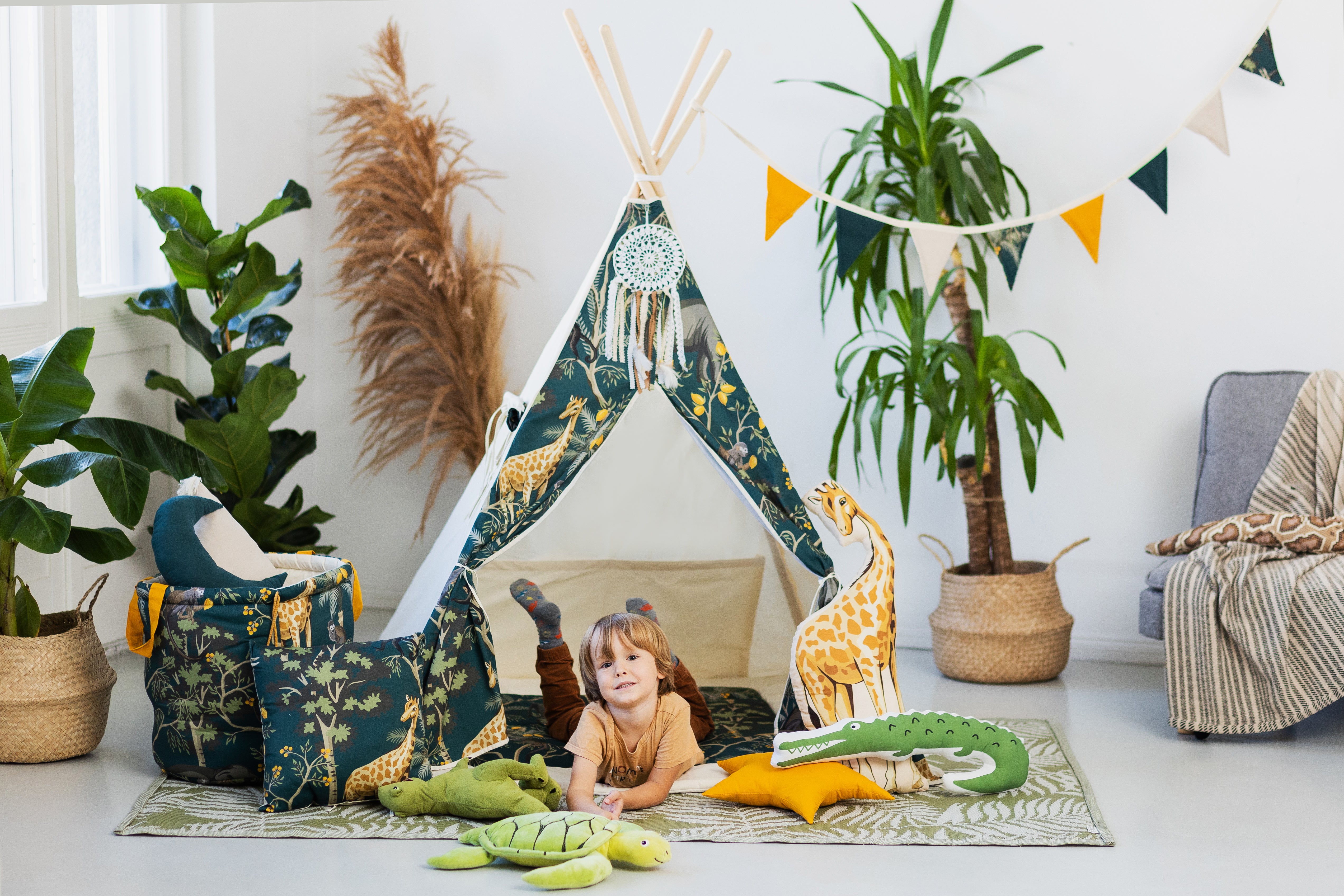 Design4Kids Tipi-Zelt XXL-Set Safari - beige