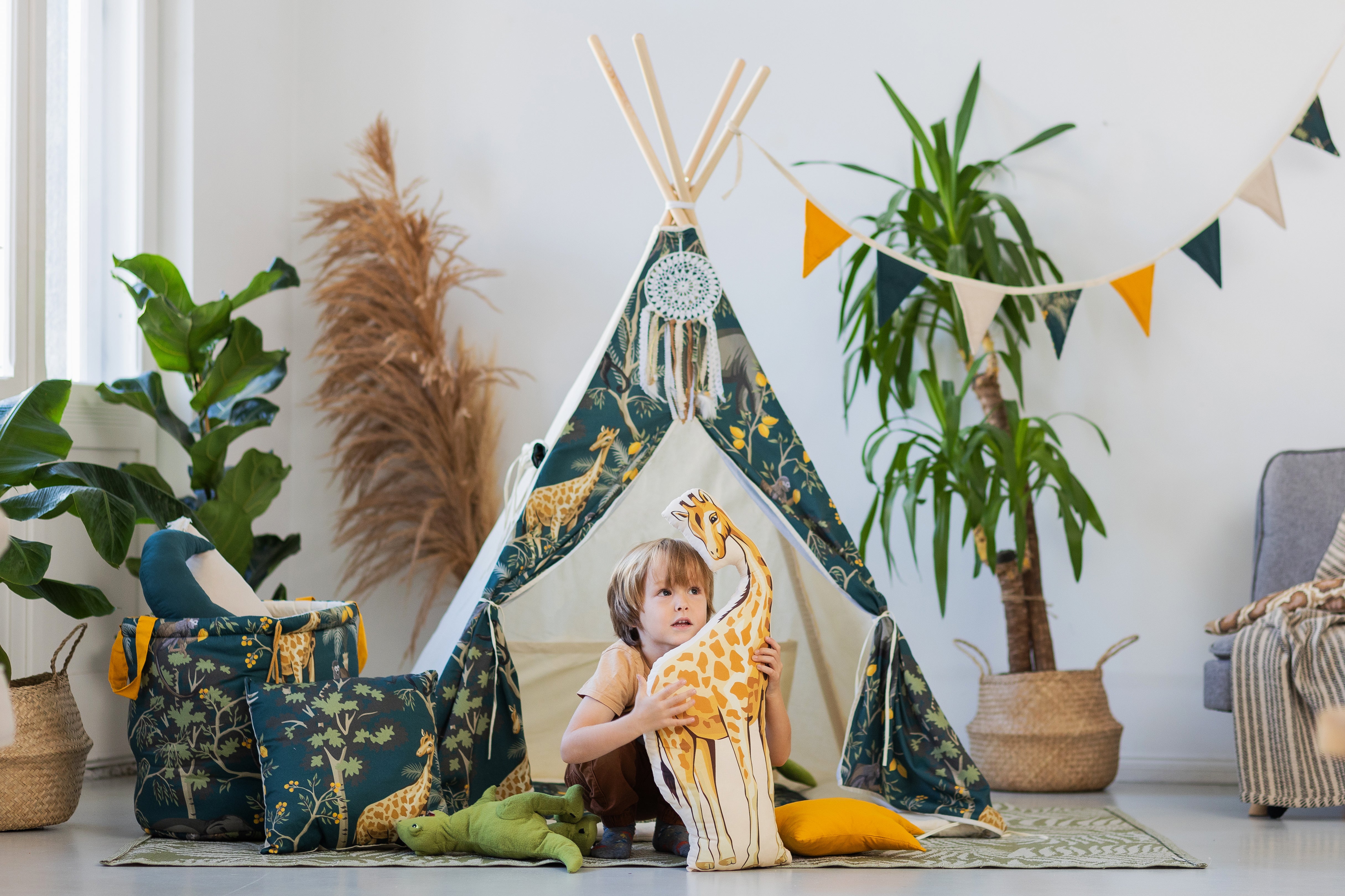 Design4Kids Tipi-Zelt XL-Set Safari - beige