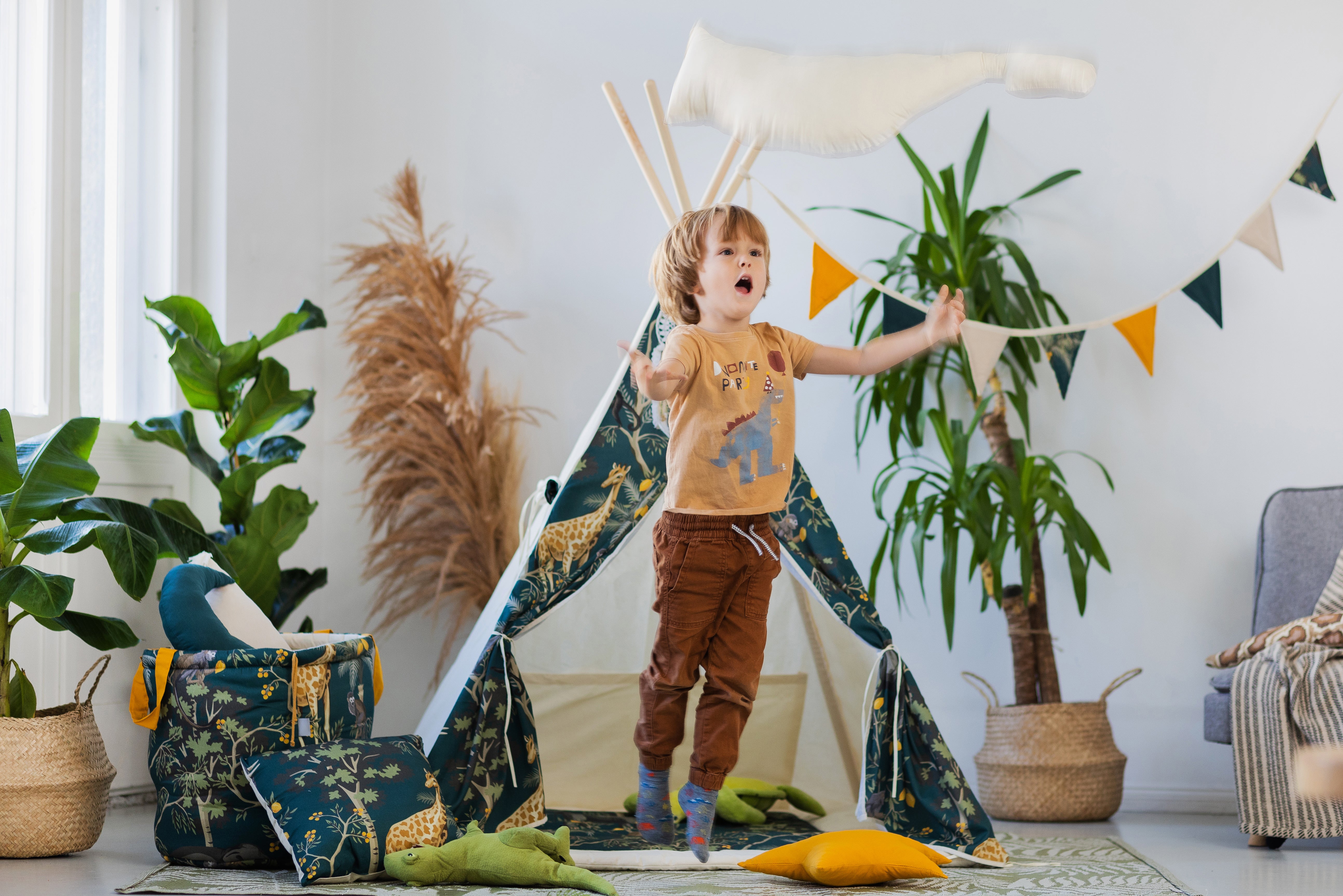 Design4Kids Tipi-Zelt XL-Set Safari - beige