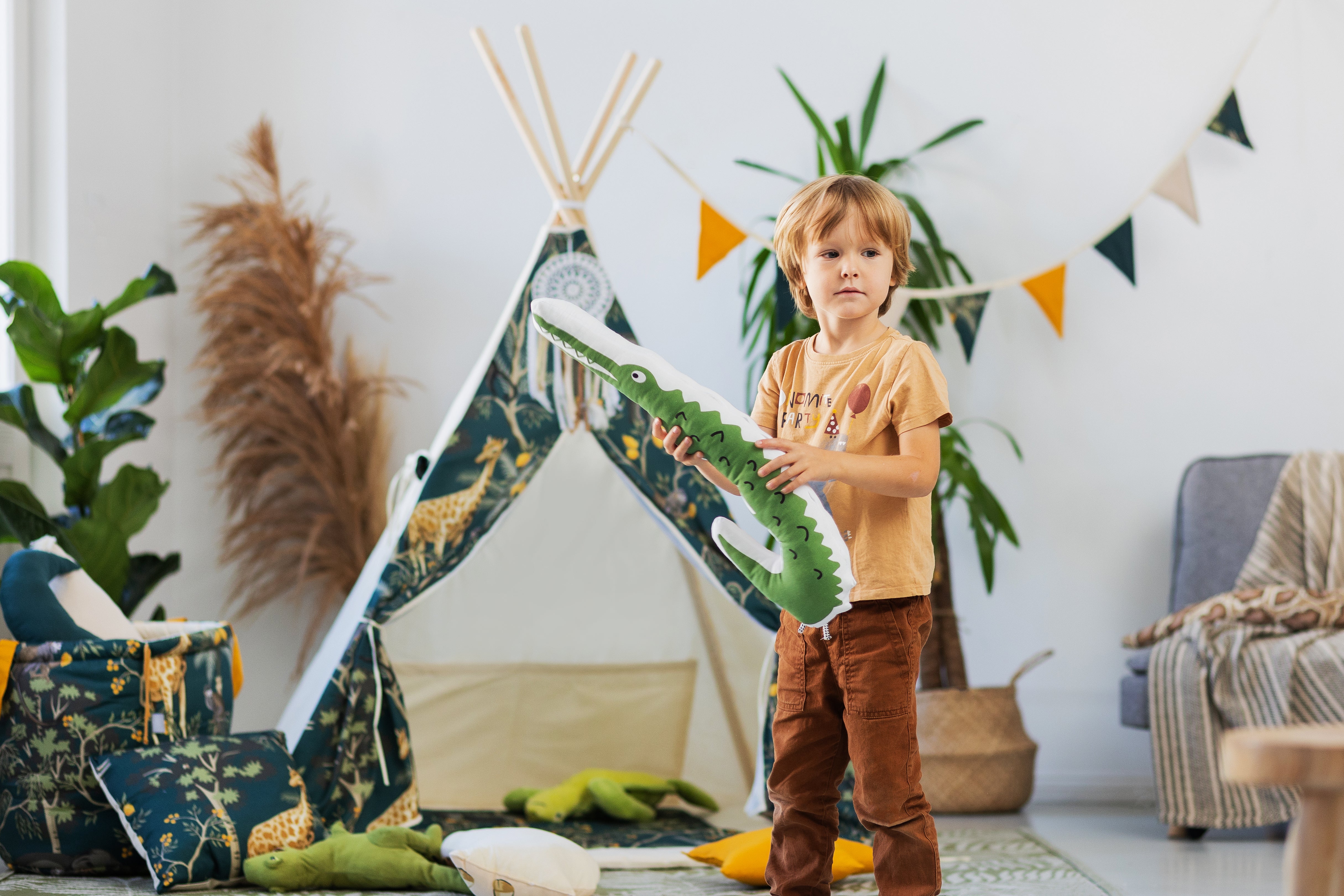 Design4Kids Tipi-Zelt XXL-Set Safari - beige