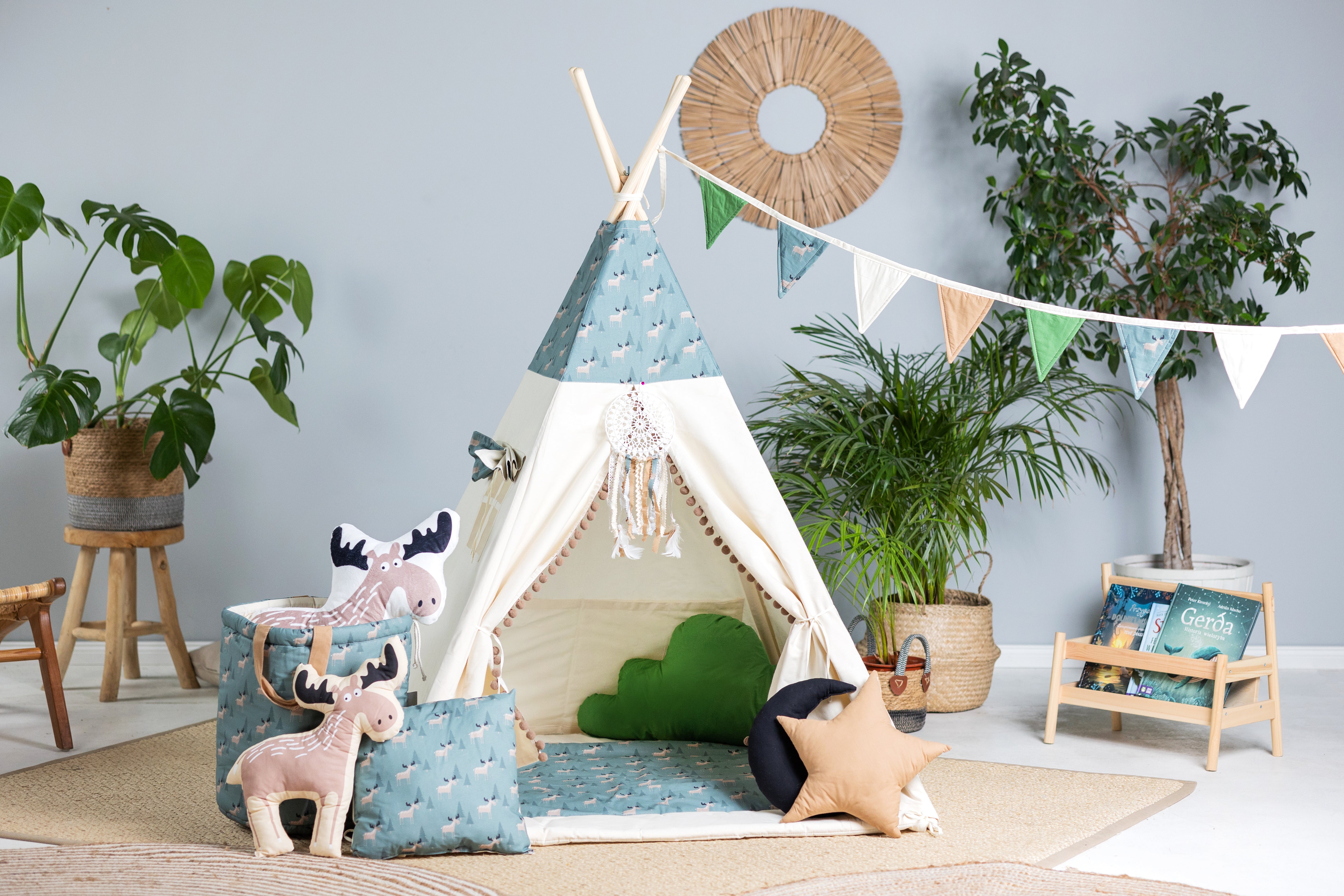 Design4Kids Tipi-Zelt L-Set Moose - beige
