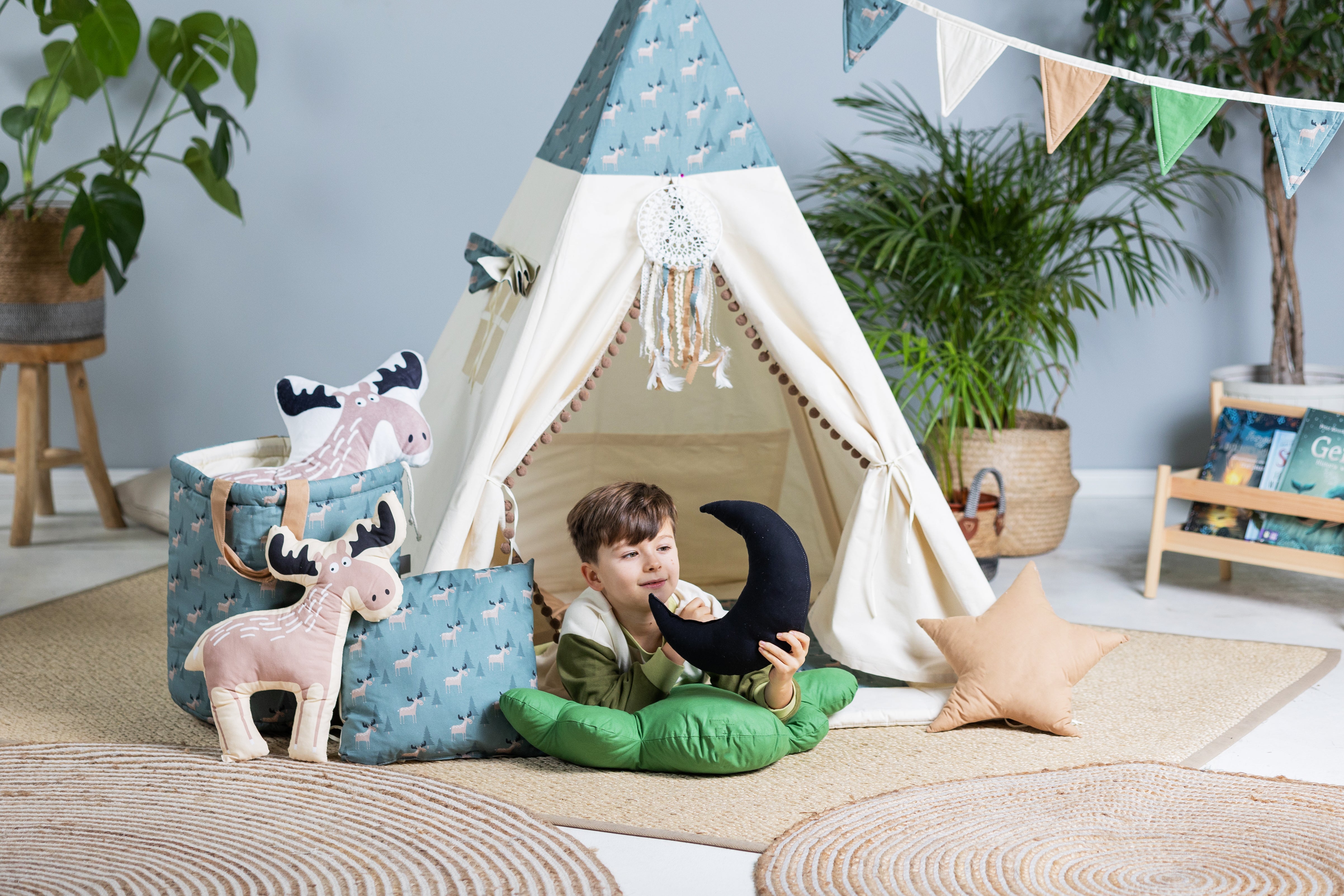 Design4Kids Tipi-Zelt L-Set Moose - beige