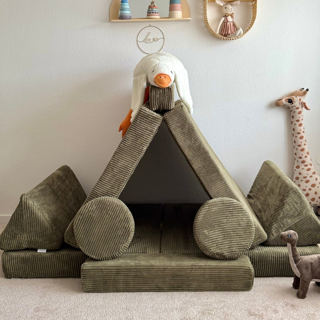 Design4Kids XXL Spielsofa Cord Grande - pine olive
