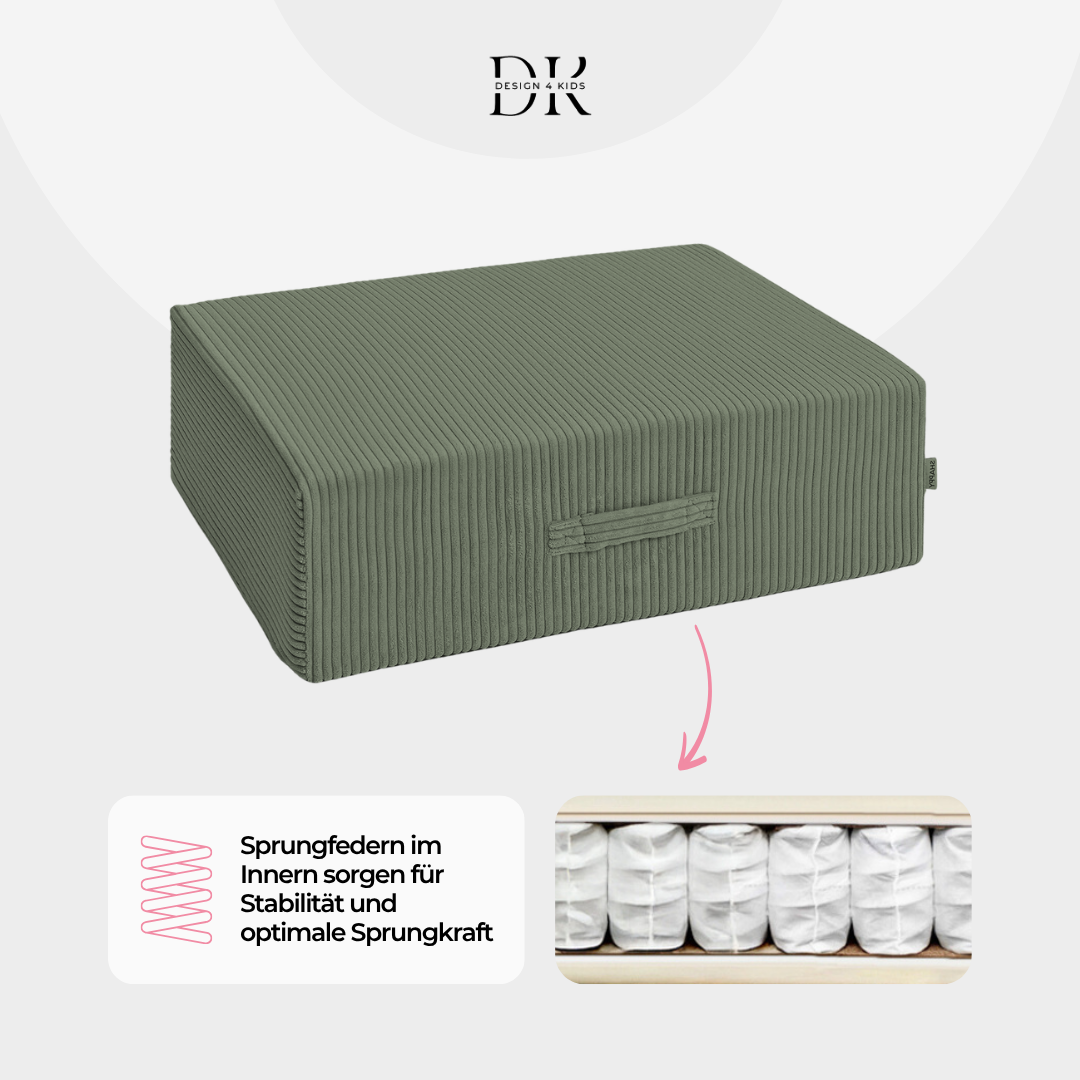 Design4Kids XXL Hüpfpolster Cord Grande - 86x86 cm