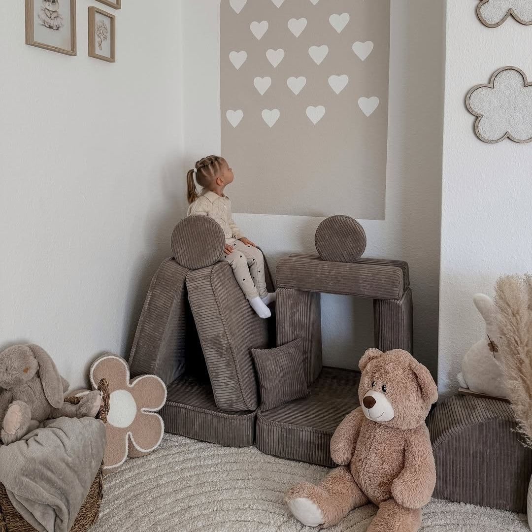 Design4Kids Mini Spielsofa Jewel Cord Max - hazelnut taupe