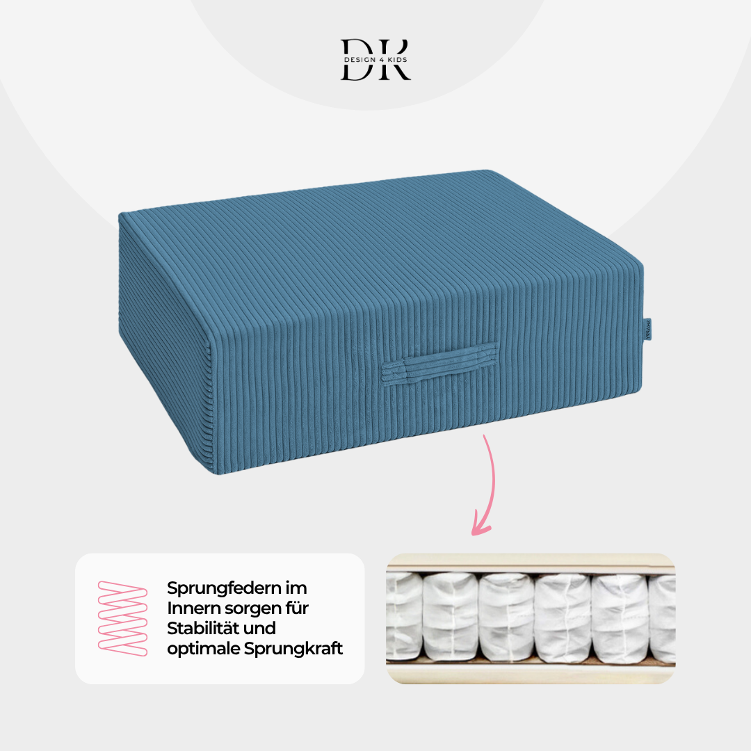 Design4Kids XXL Hüpfpolster Cord Grande - 86x86 cm