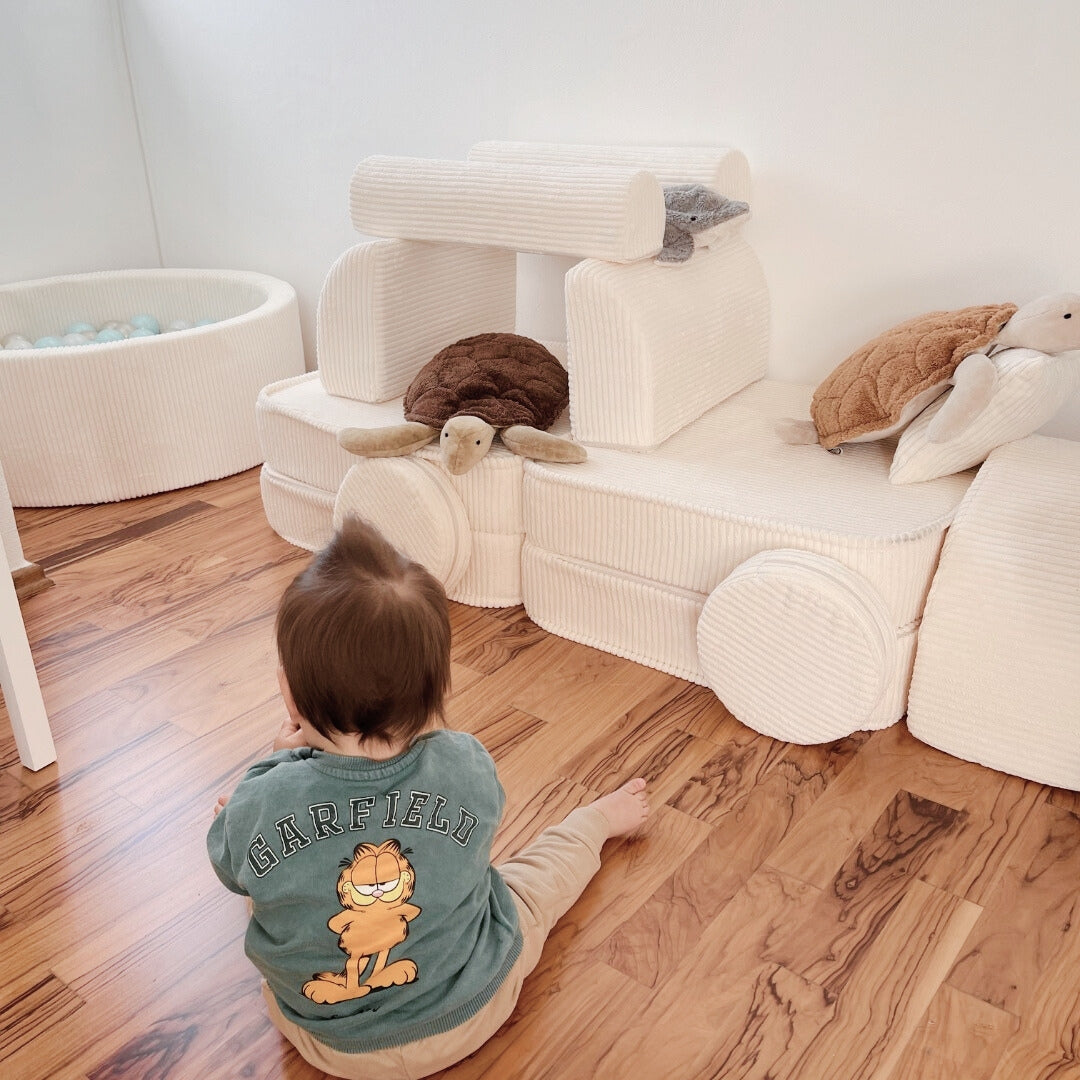 Design4Kids Mini Spielsofa Jewel Cord Max - almond beige