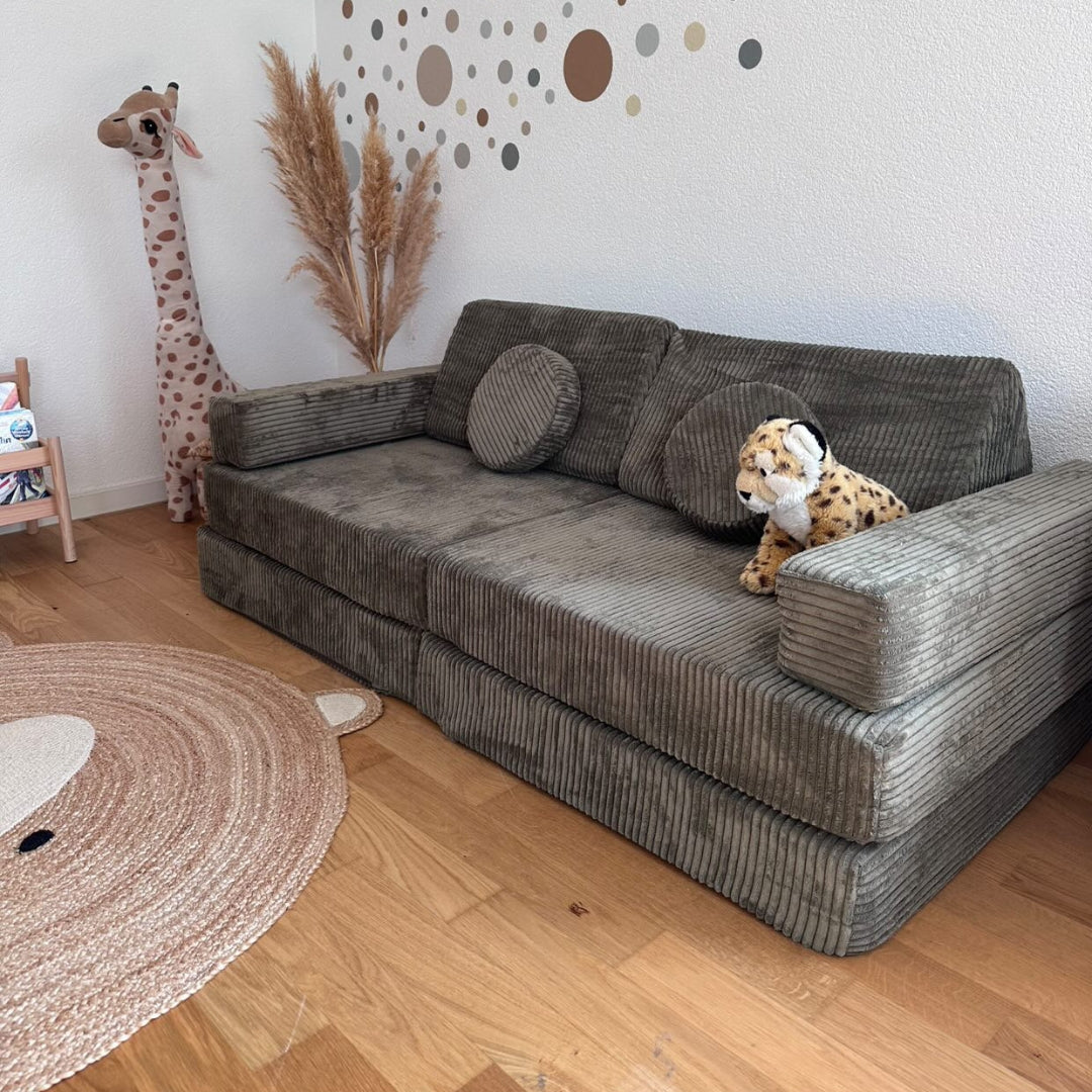 Design4Kids Spielsofa Cord Mini Grande - pine olive