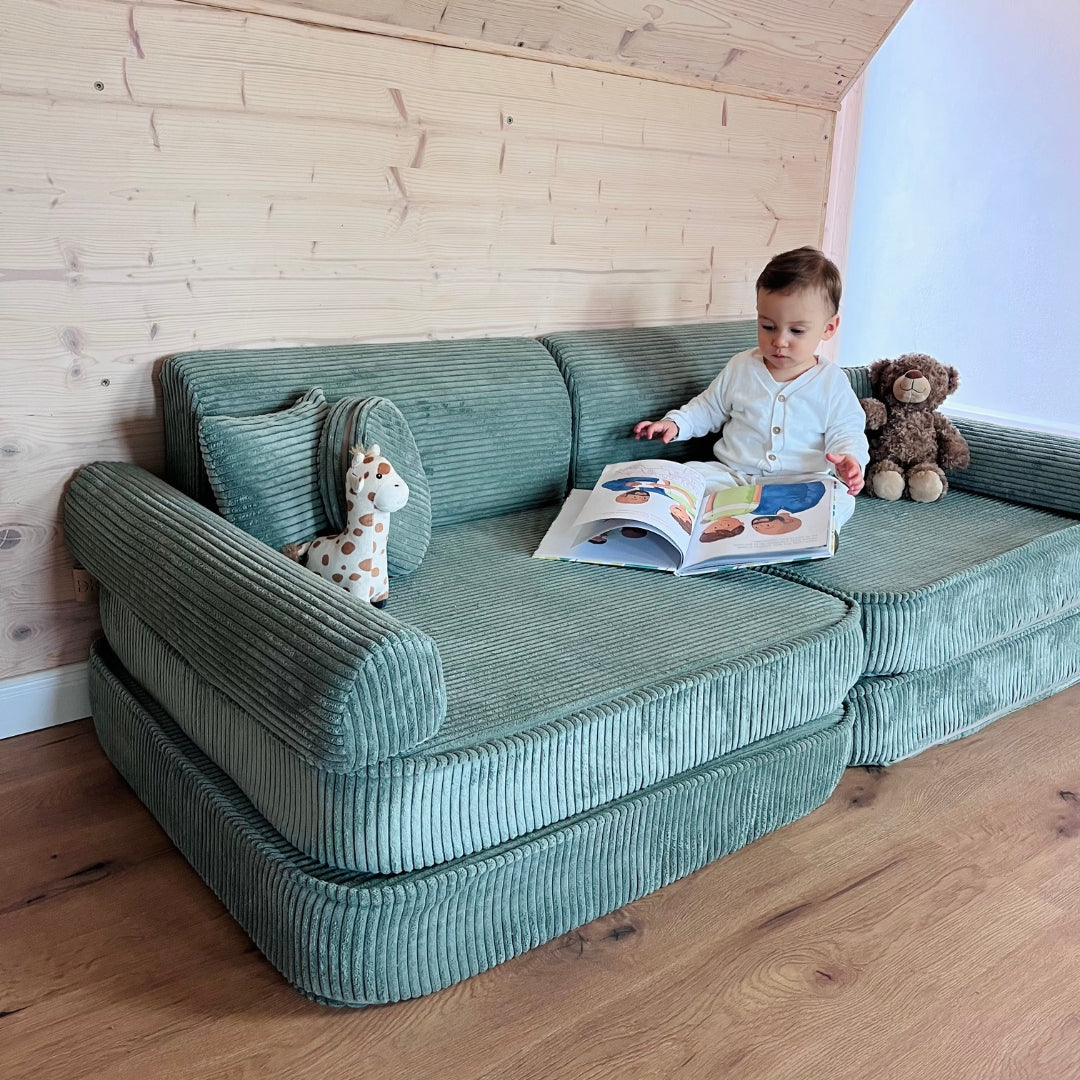 Design4Kids Spielsofa Jewel Cord - ocean blue