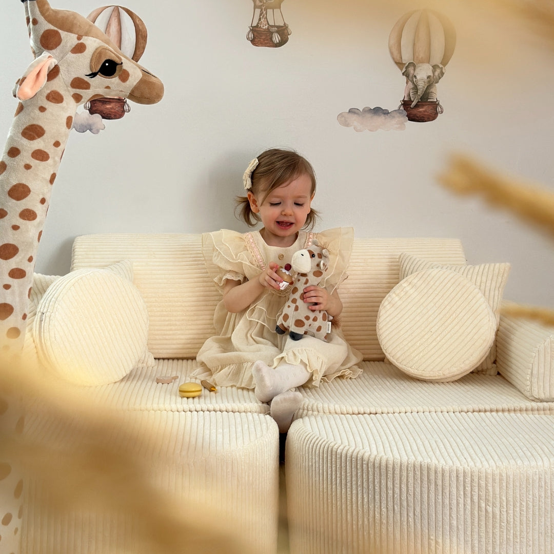 Design4Kids Mini Spielsofa Jewel Cord Max - almond beige
