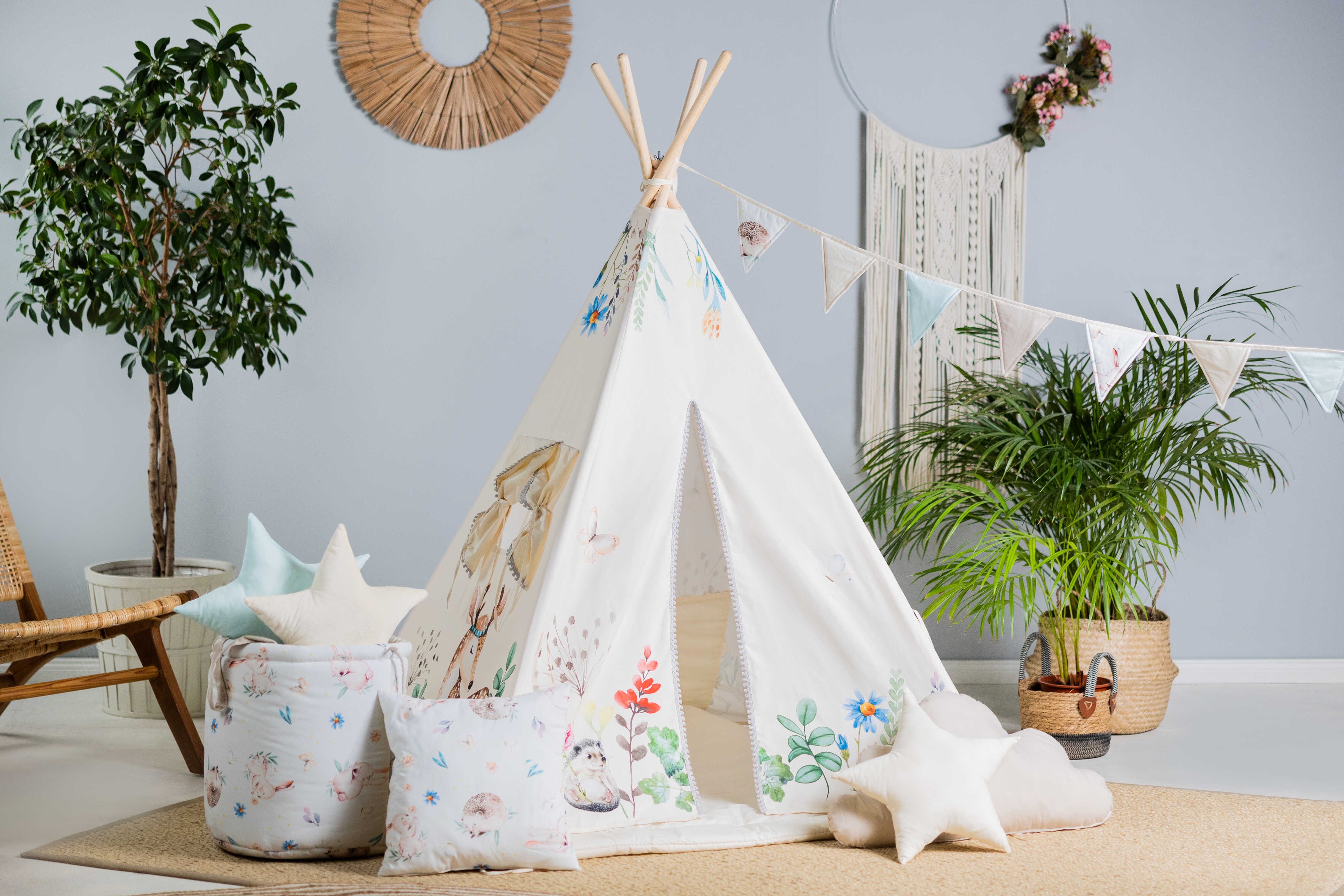Design4Kids Tipi-Zelt XXL-Set Happy Glade - creme