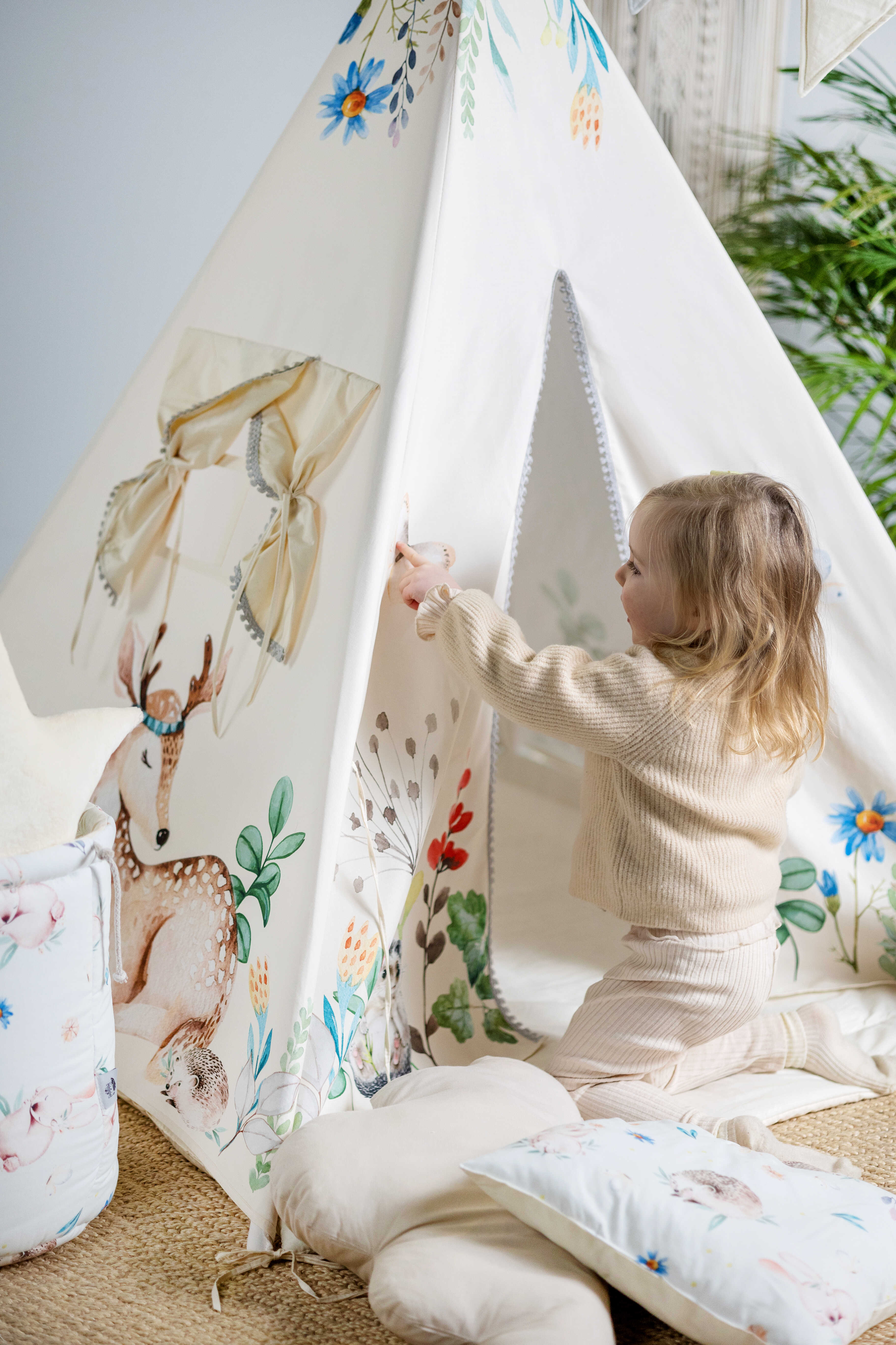 Design4Kids Tipi-Zelt L-Set Happy Glade - creme