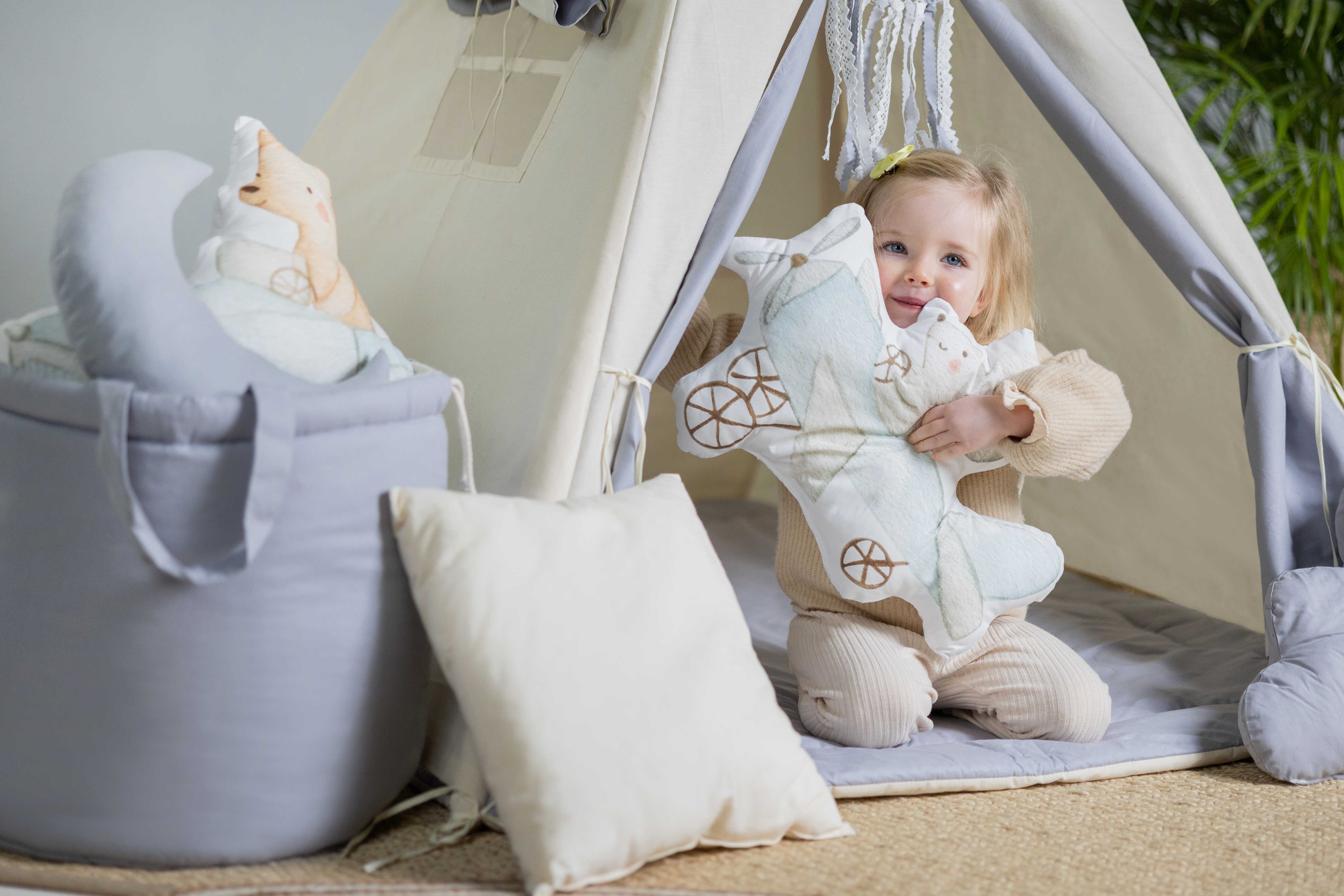 Design4Kids Tipi-Zelt L-Set Floppy Ear - beige