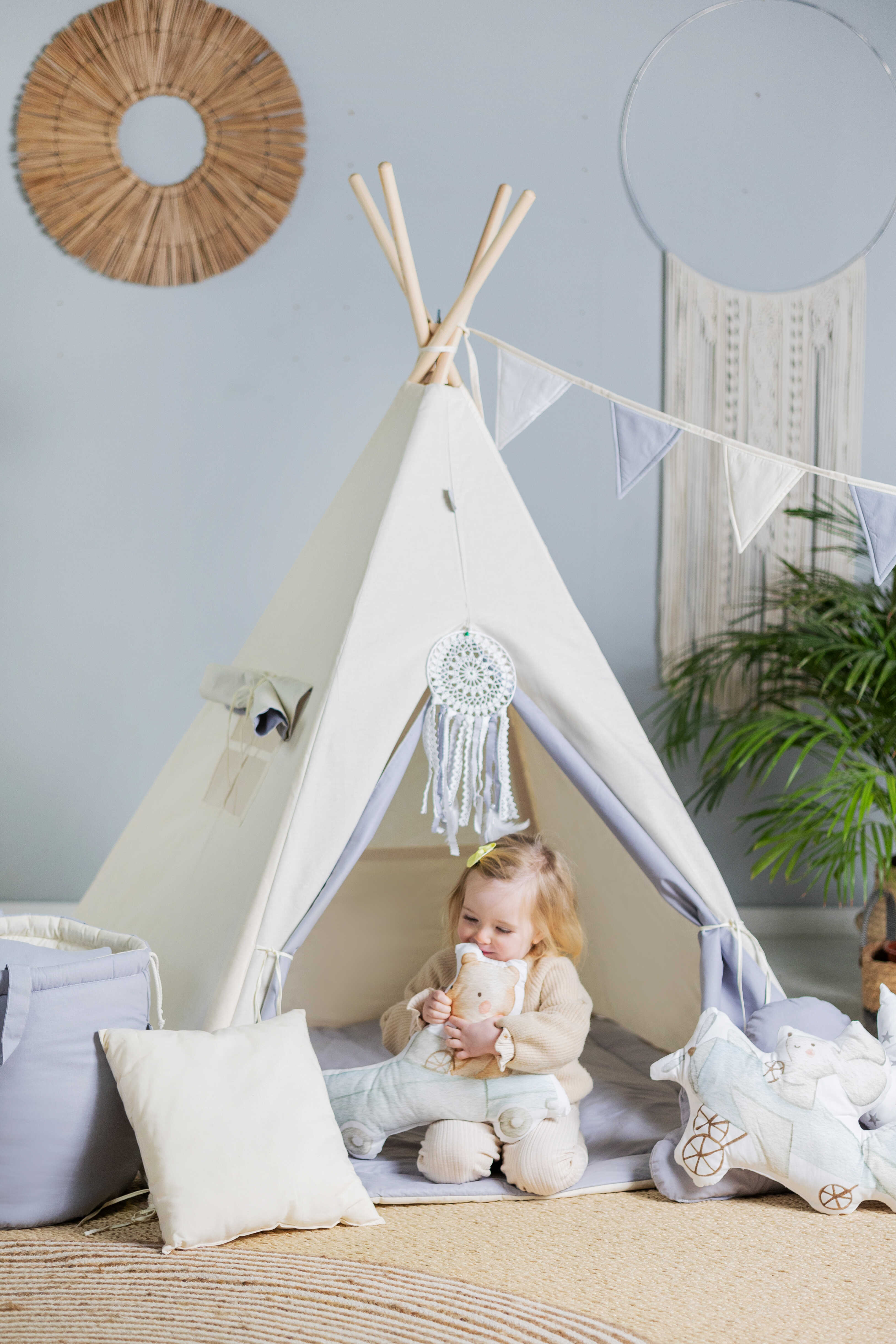 Design4Kids Tipi-Zelt XL-Set Floppy Ear - beige