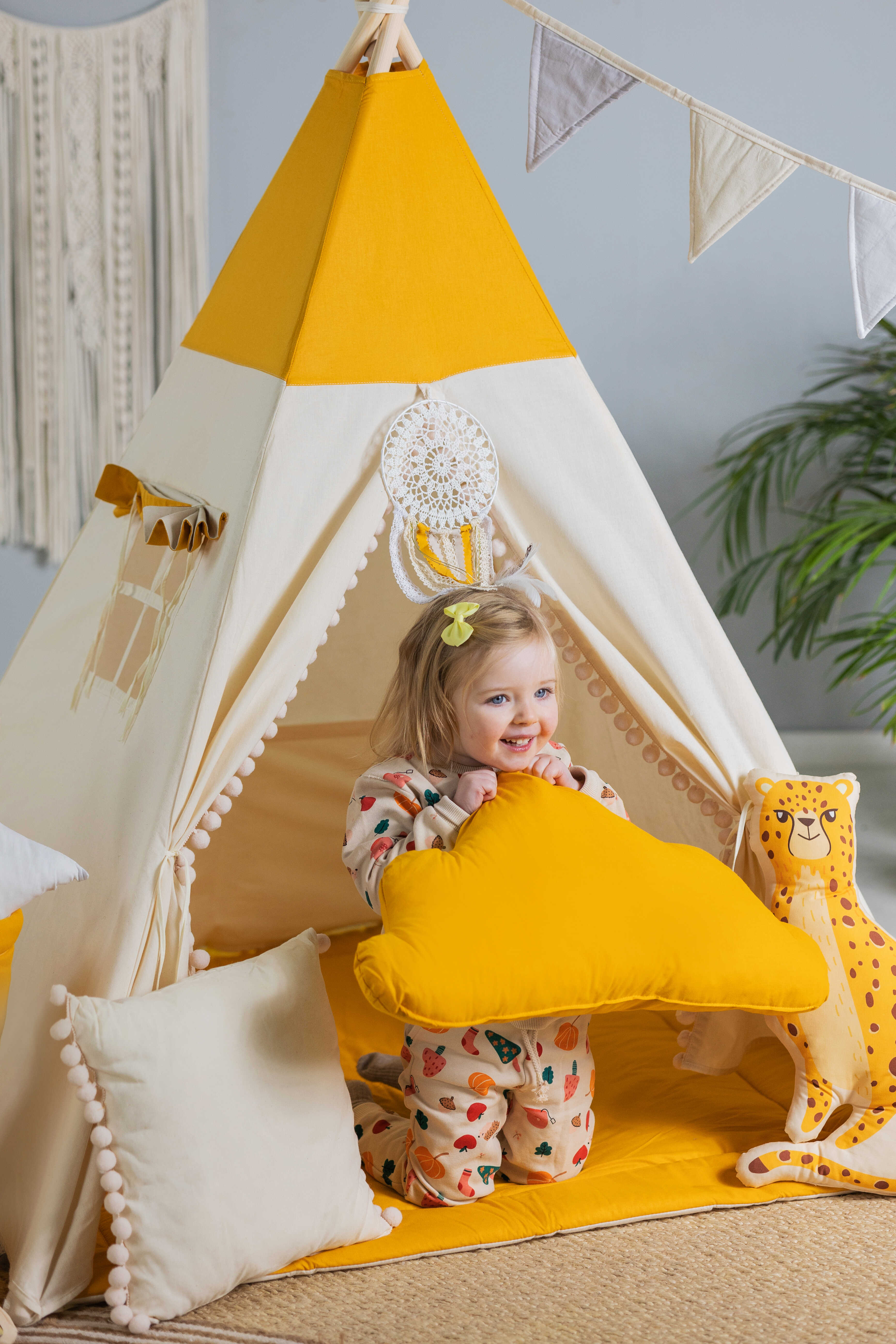 Design4Kids Tipi-Zelt XXL-Set Lovely Honey  - beige