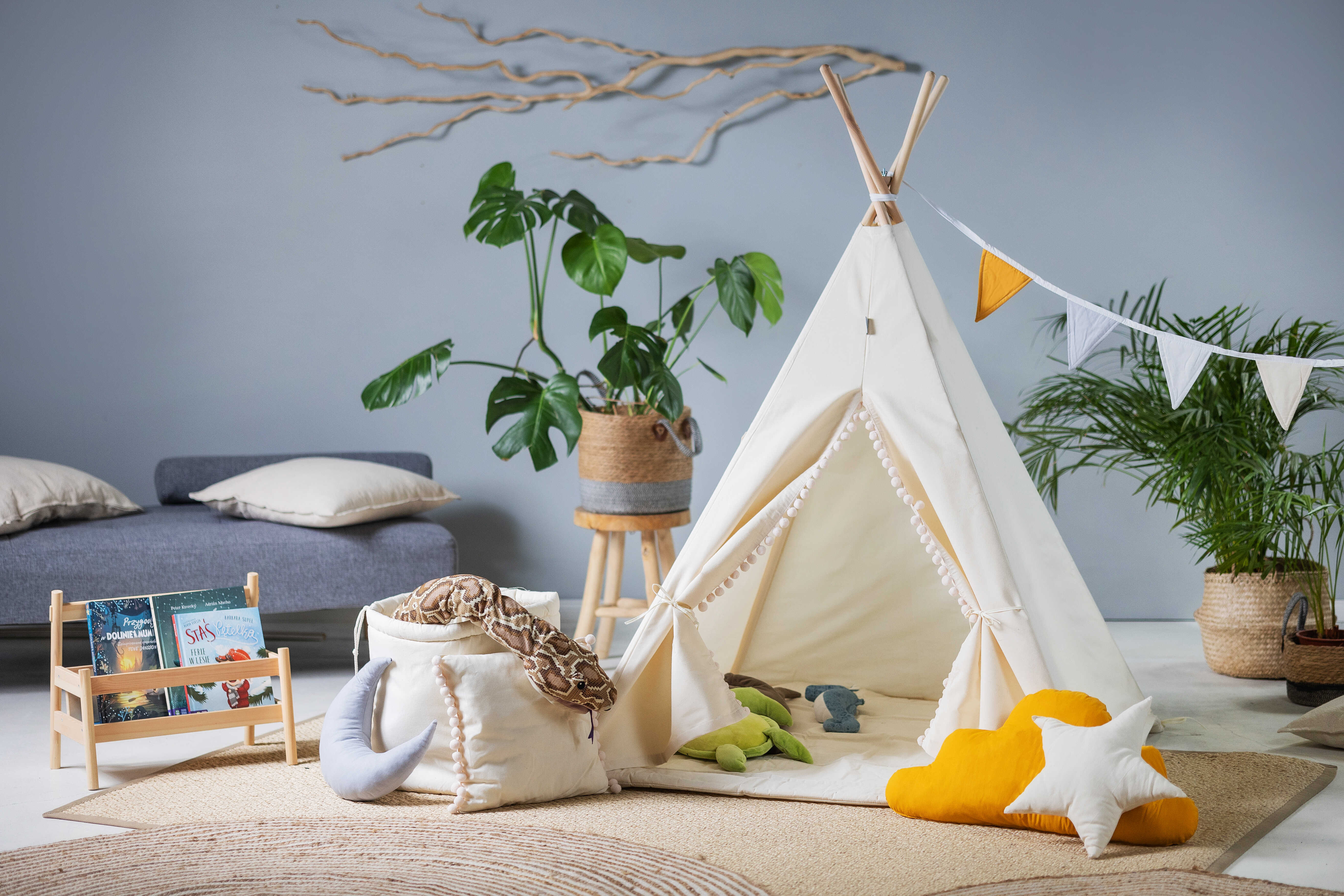 Design4Kids Tipi-Zelt XXL-Set Creamy Cloud - creme