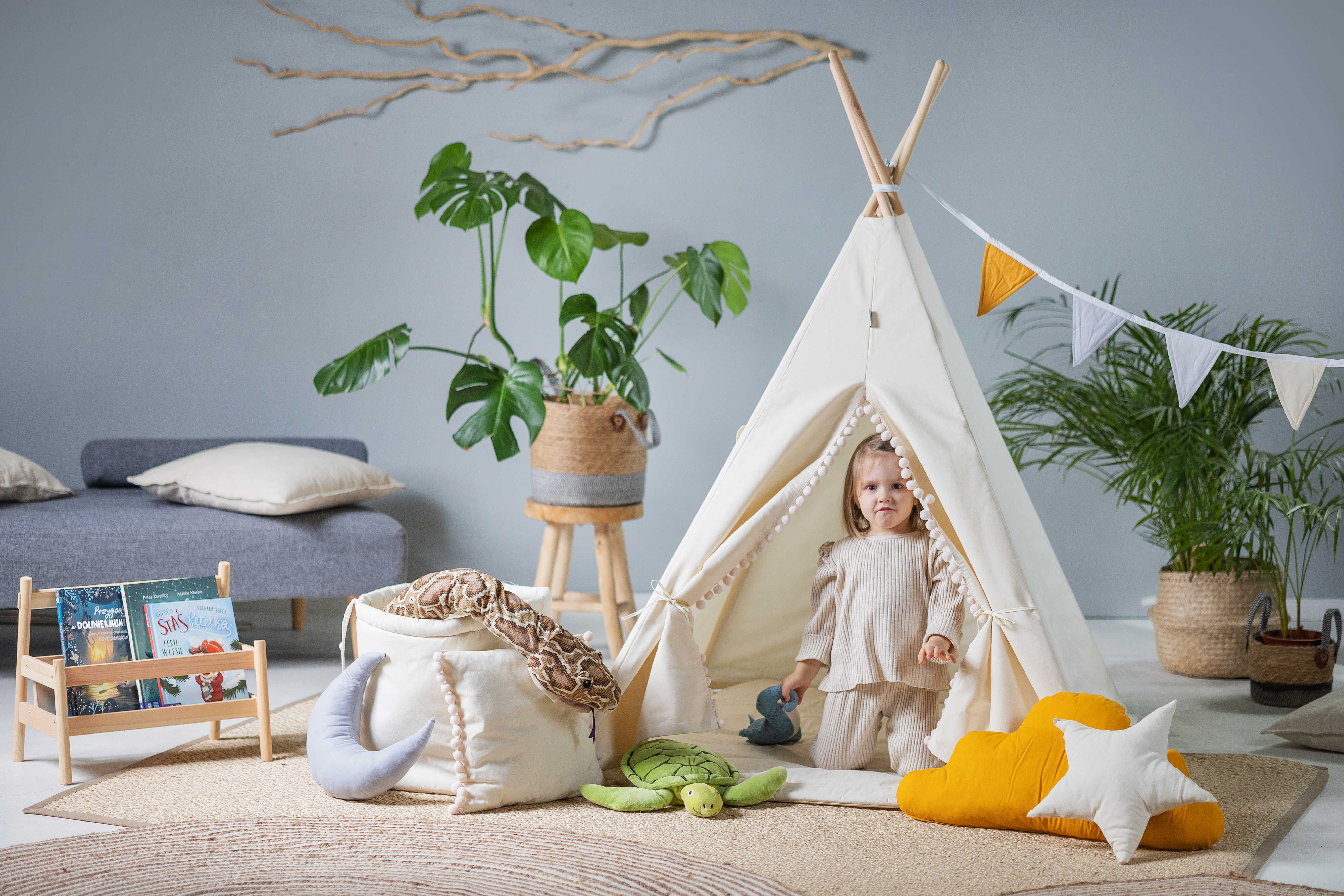 Design4Kids Tipi-Zelt XL-Set Creamy Cloud - creme