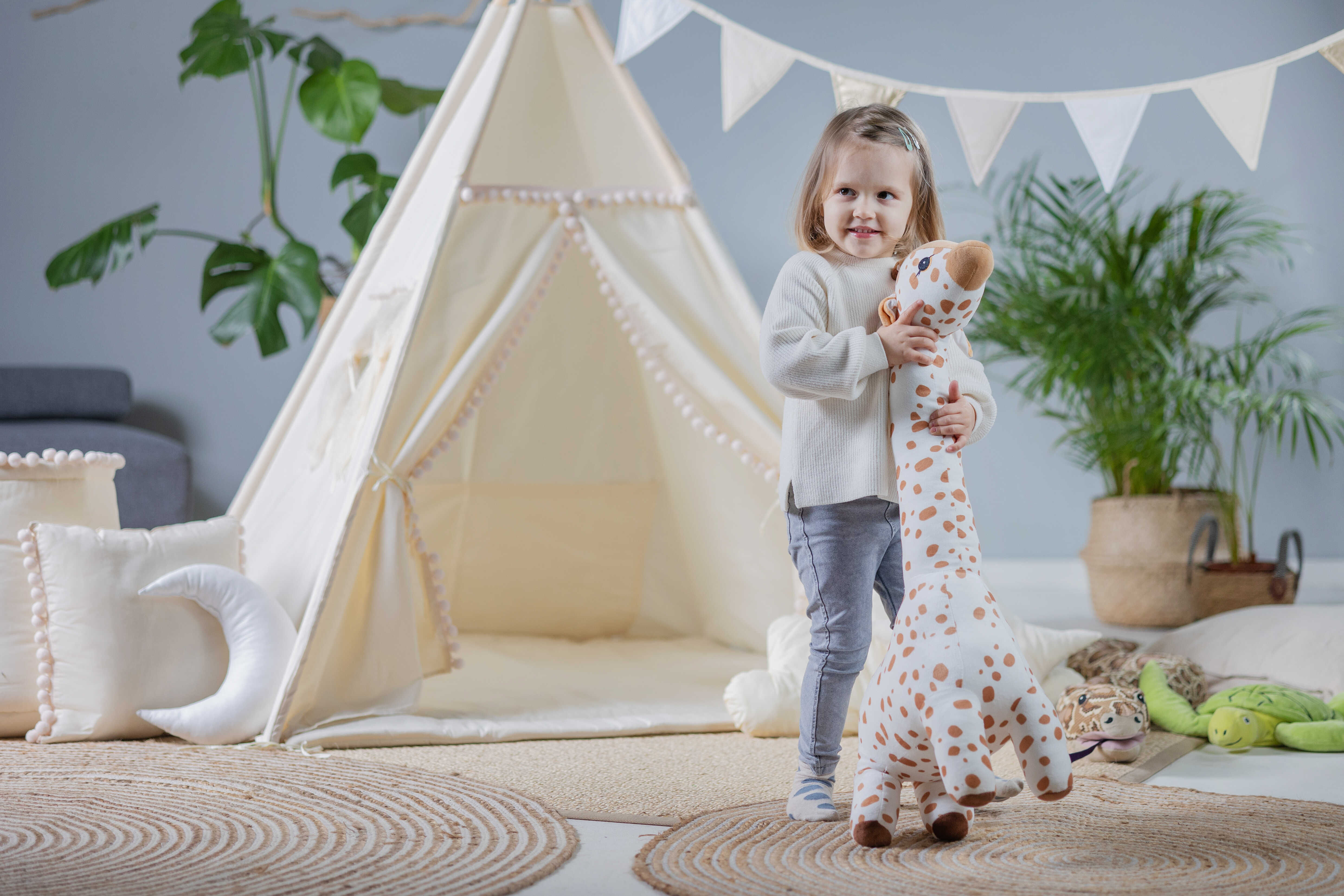 Design4Kids Tipi-Zelt XXL-Set Beady Mist  - creme