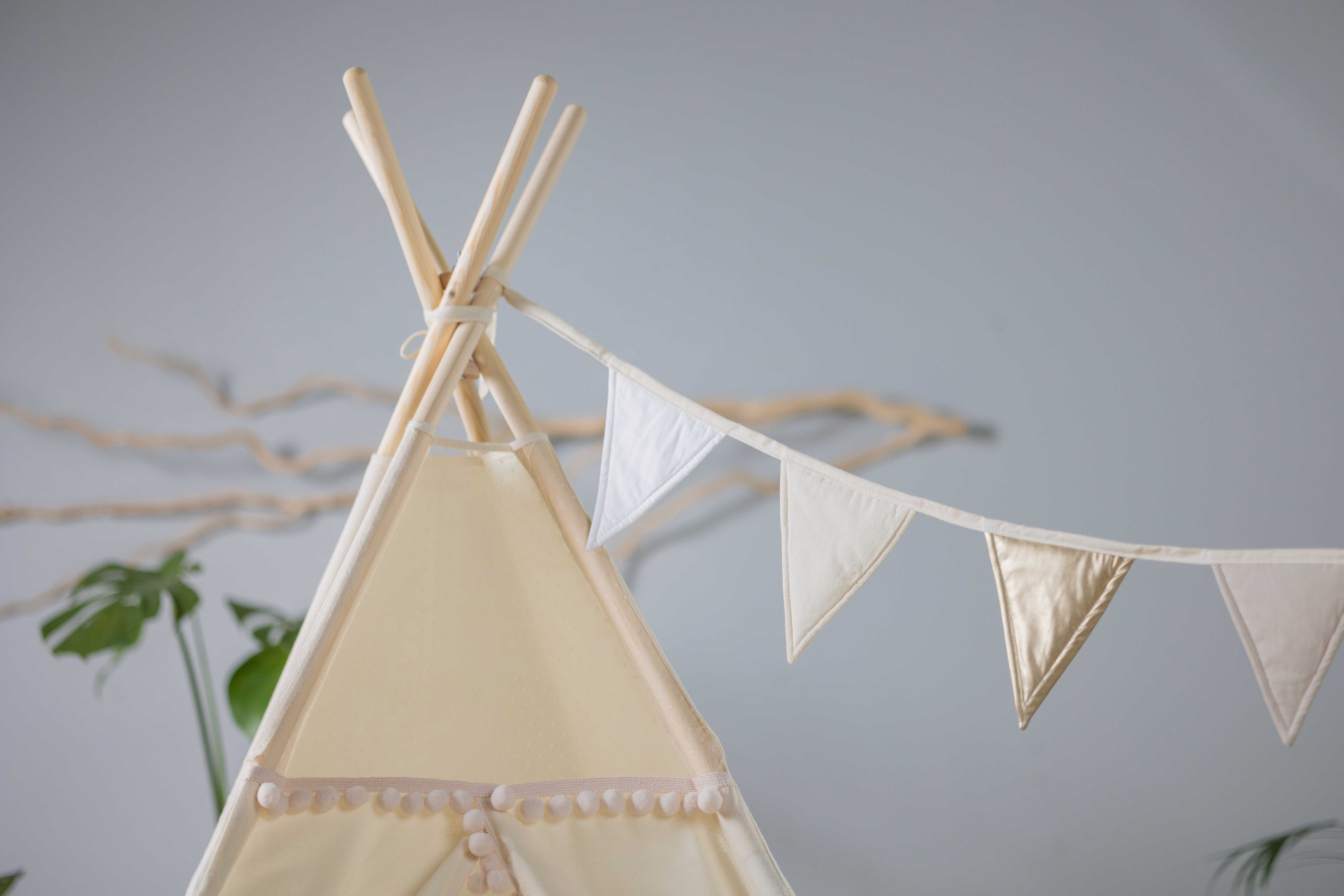 Design4Kids Tipi-Zelt XXL-Set Beady Mist  - creme