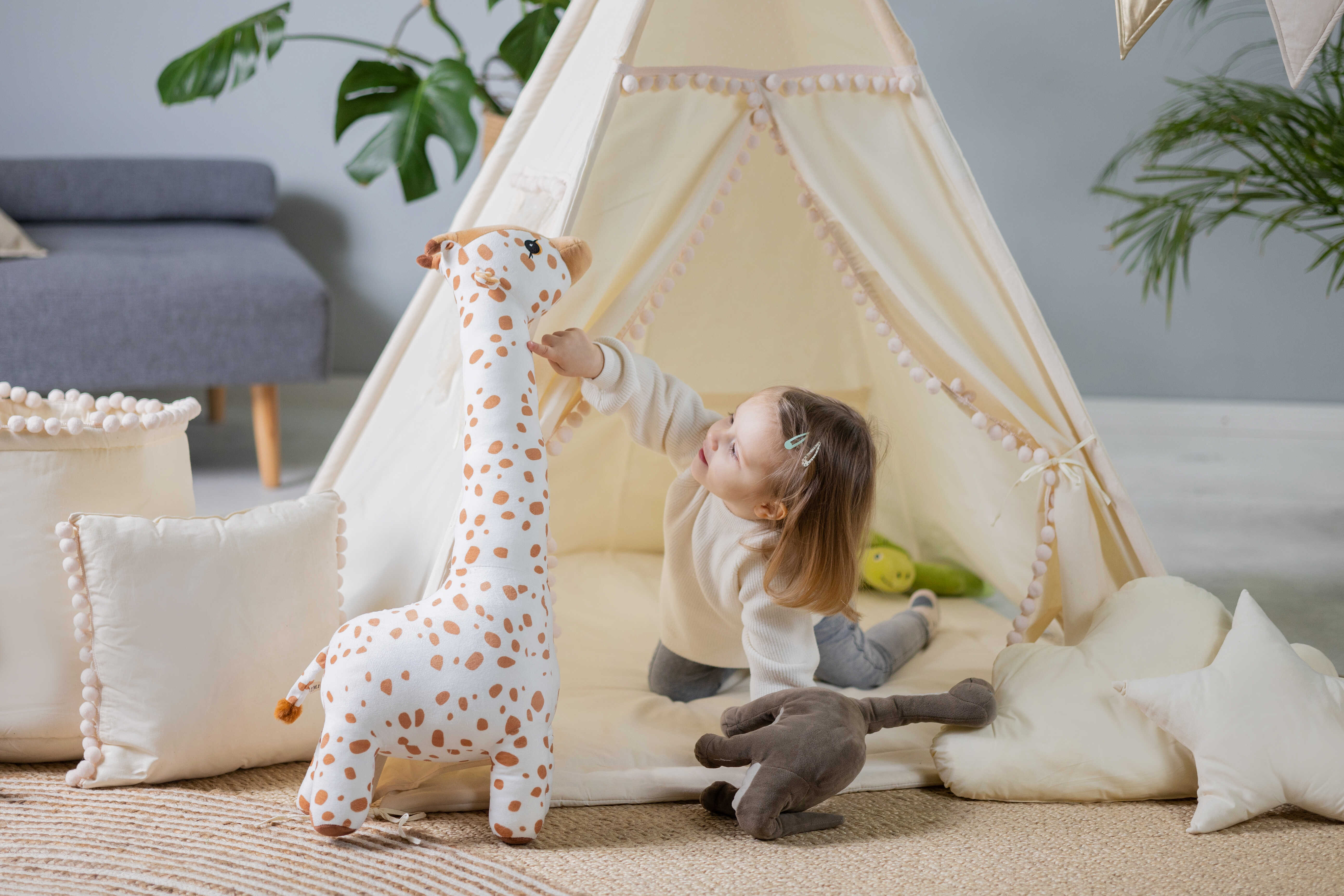 Design4Kids Tipi-Zelt XXL-Set Beady Mist  - creme