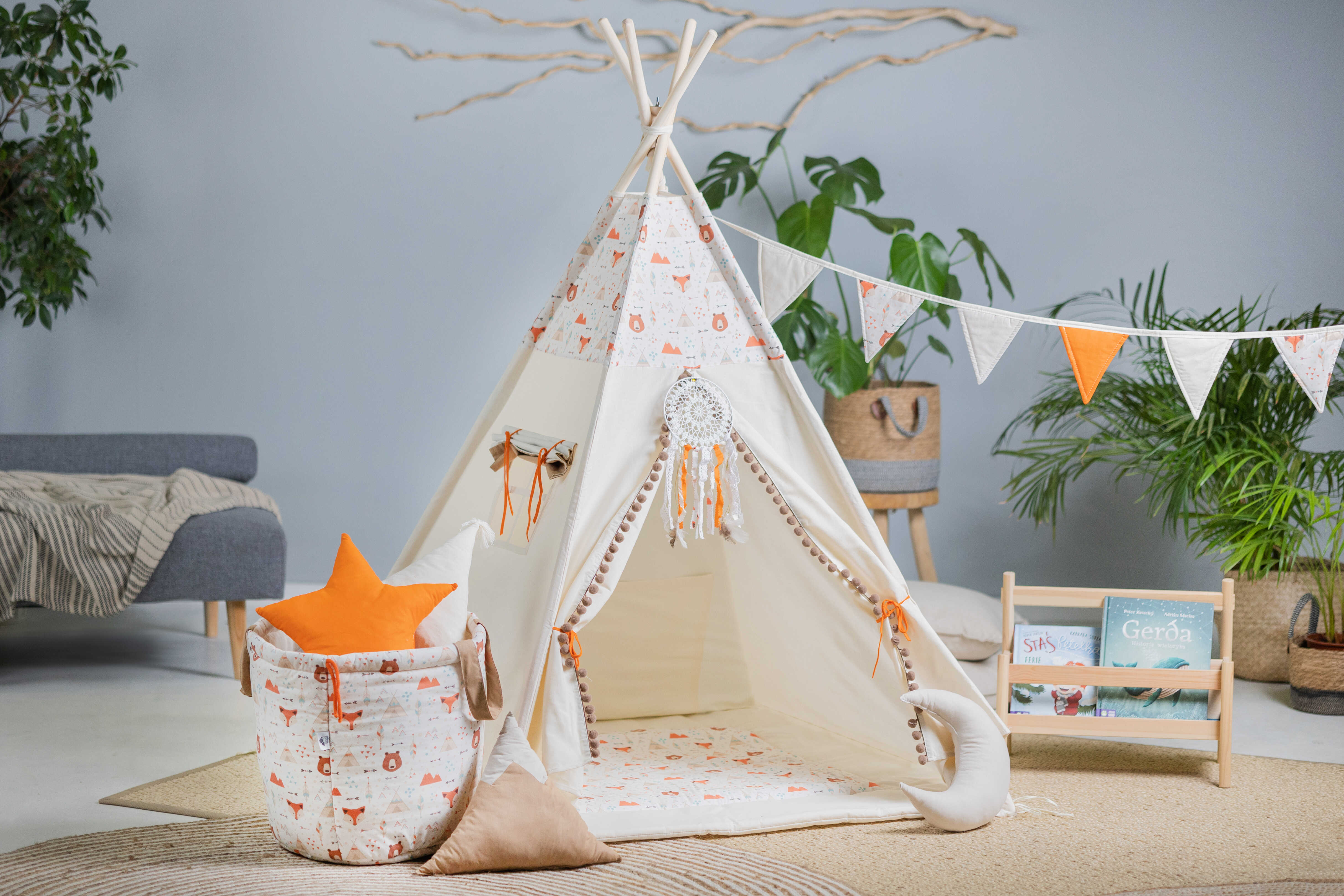 Design4Kids Tipi-Zelt XXL-Set My Friend Bear - beige