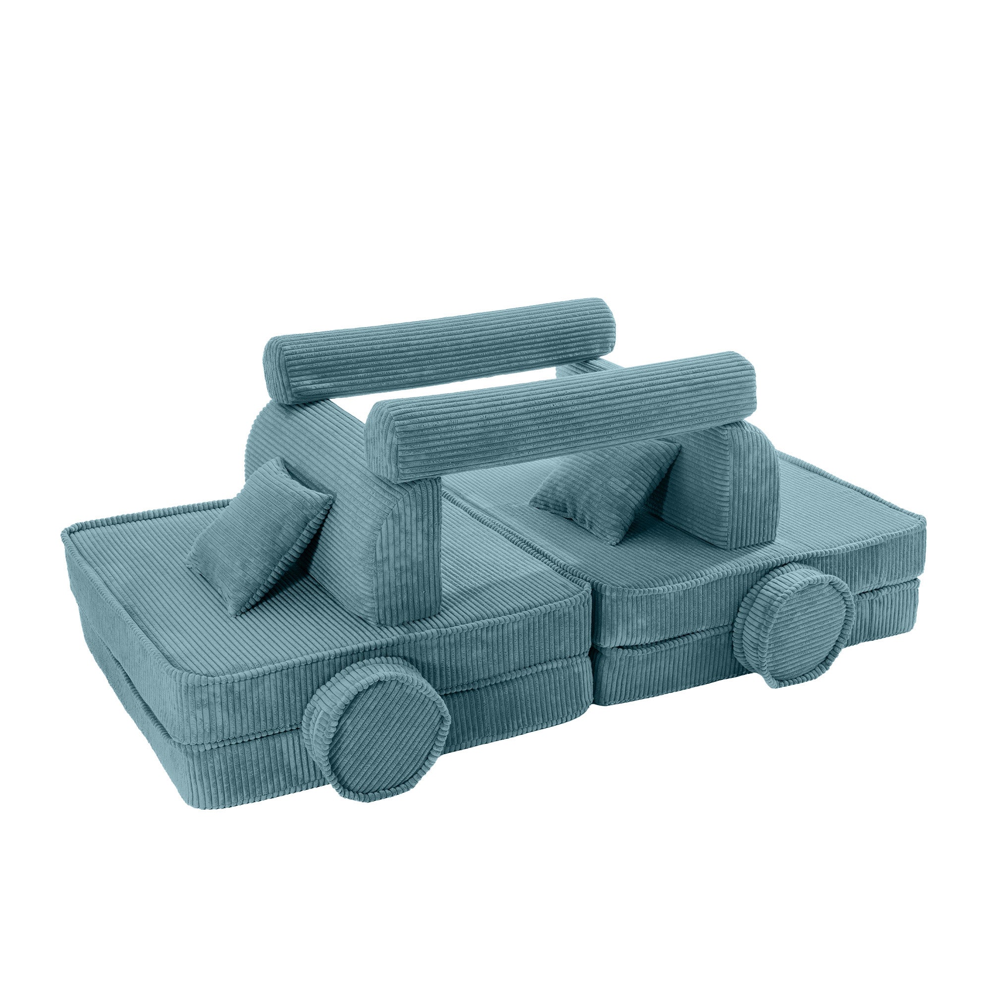 Design4Kids Spielsofa Jewel Cord - ocean blue