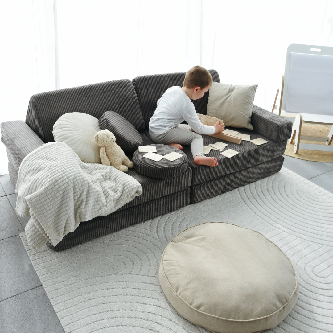 Design4Kids XXL Spielsofa Cord Grande - smokey taupe