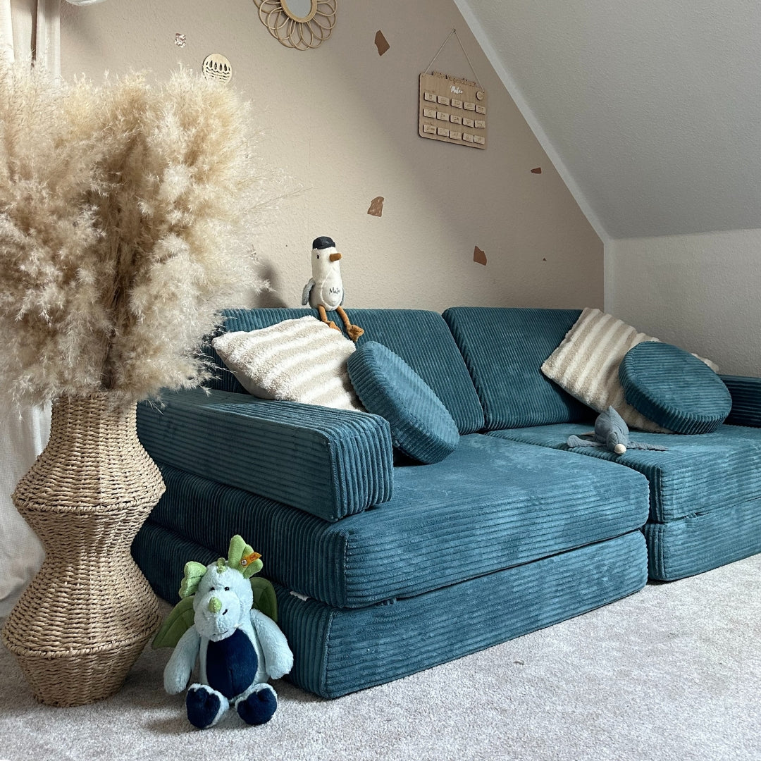 Design4Kids XXL Spielsofa Cord Grande - pure ocean