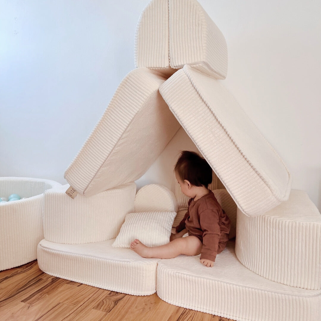 Design4Kids Mini Spielsofa Jewel Cord Max - almond beige