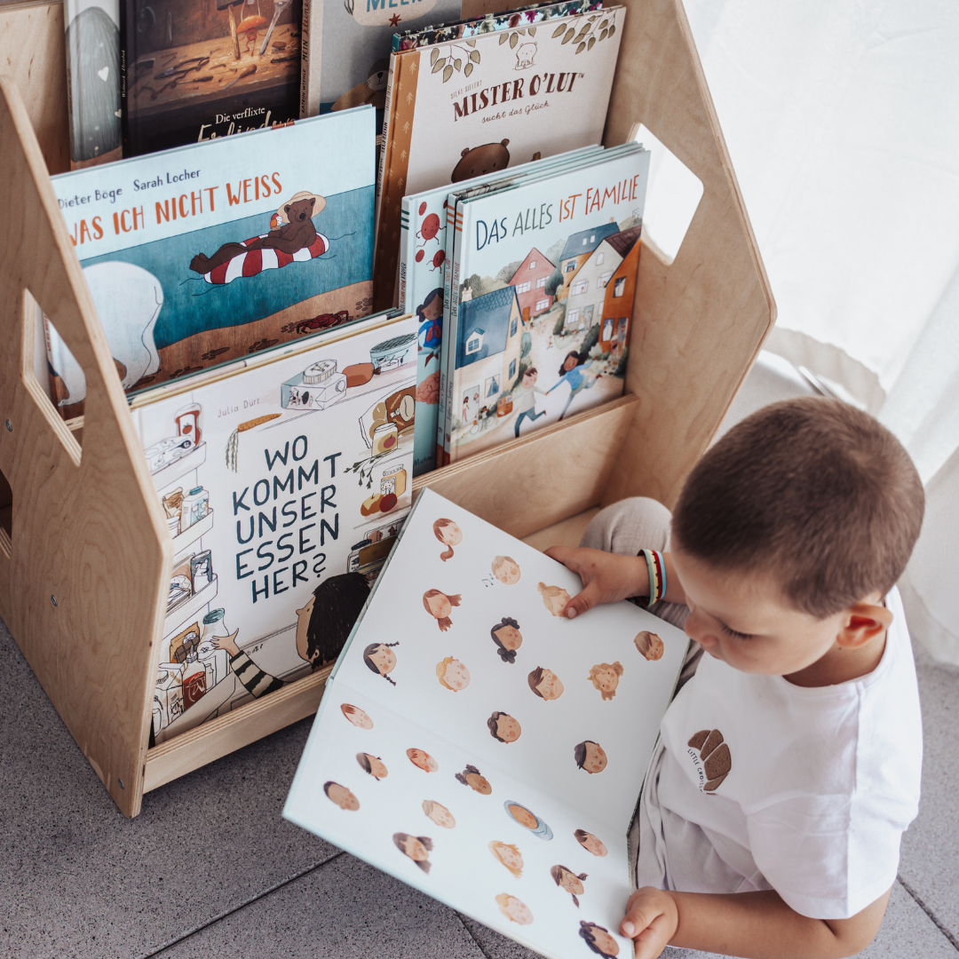 Design4Kids Montessori Bücherregal für Kinder – Natur