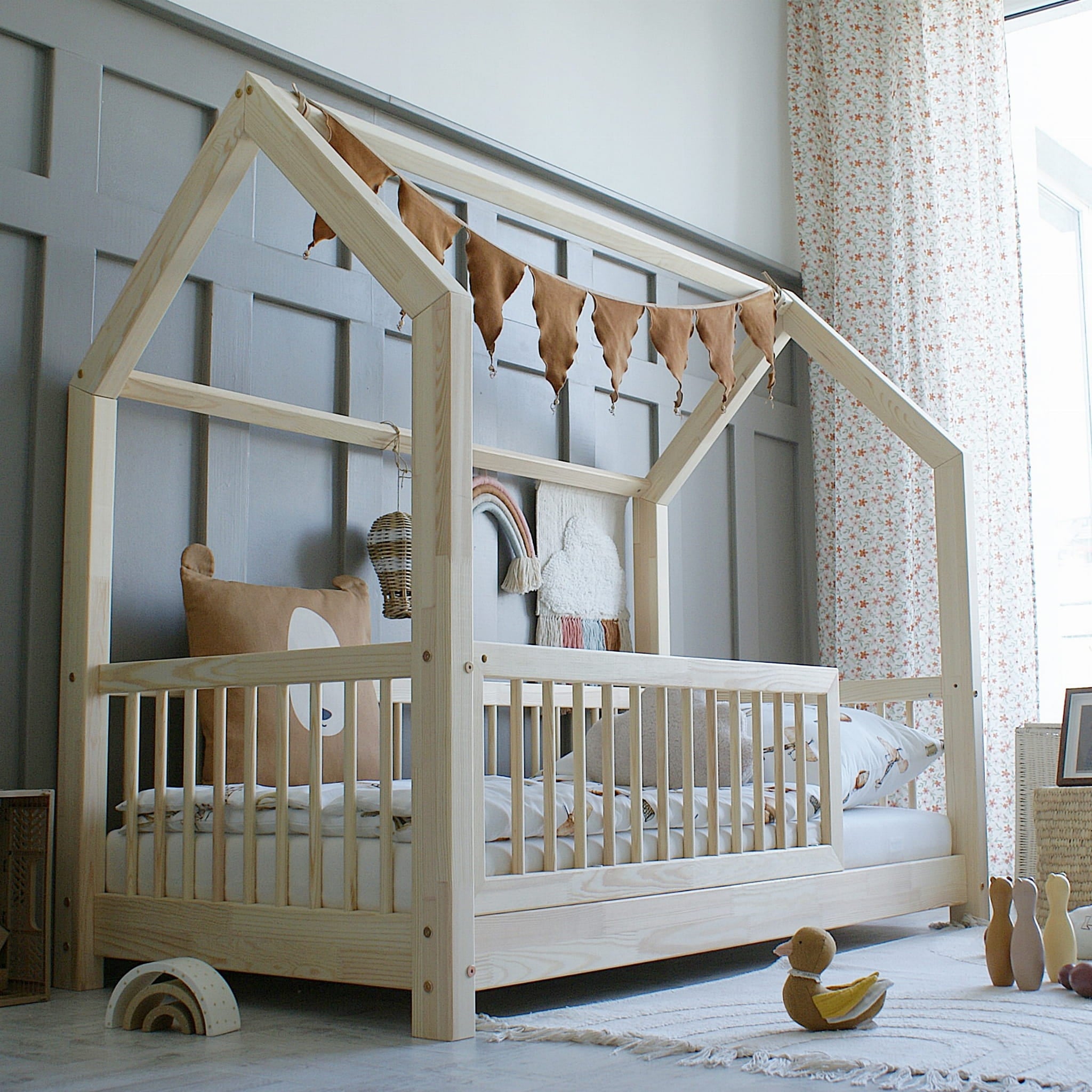 Design4Kids Hausbett Zefiro Premium - 160x80cm Natur