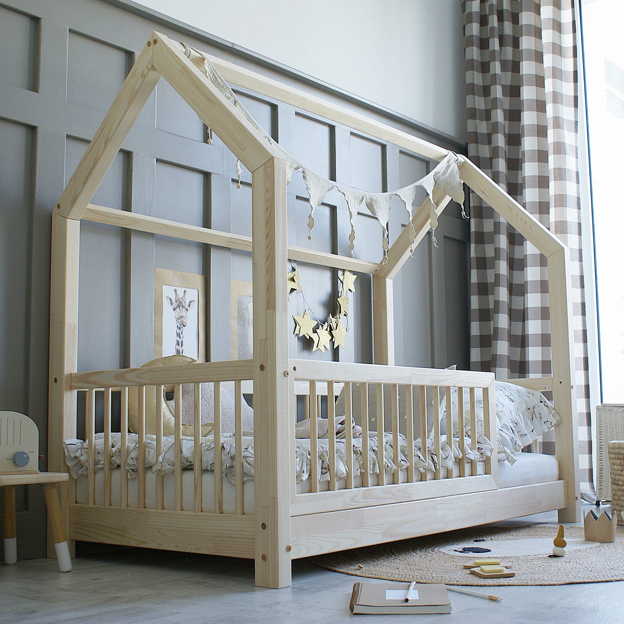 Design4Kids Hausbett Zefiro Premium - 160x80cm Natur