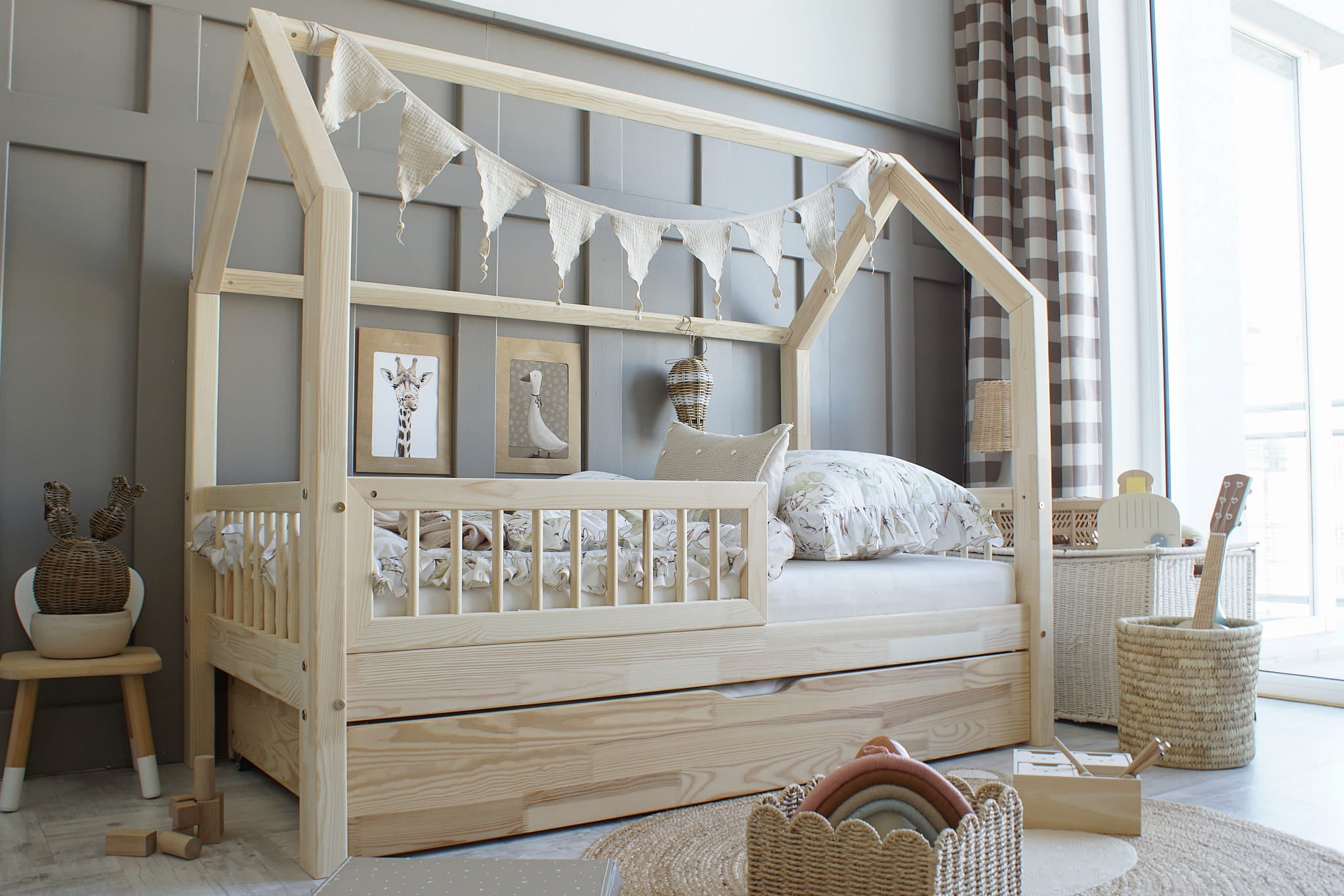 Design4kids Hausbett Sole Premium II 190x90 Naturholz