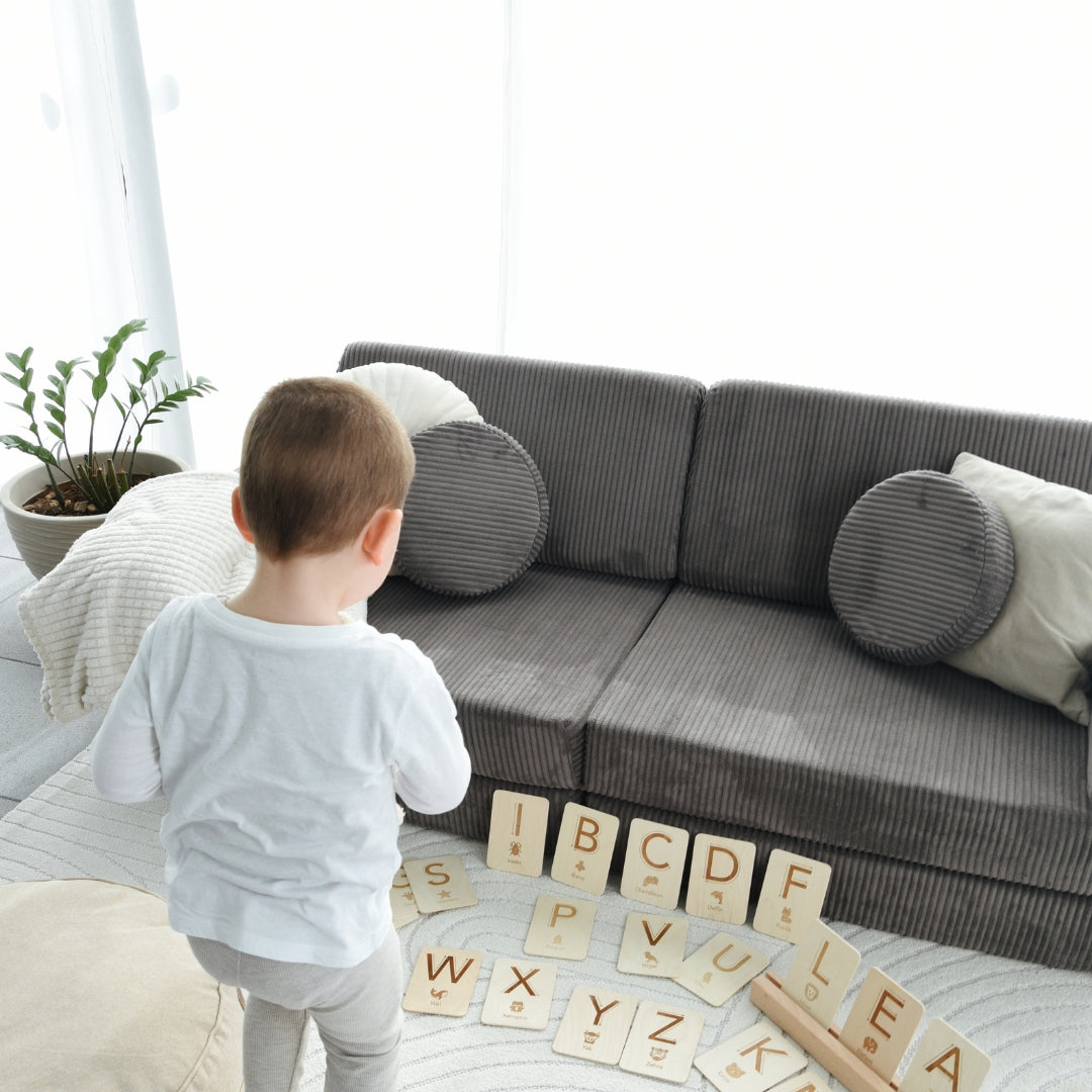 Design4Kids XXL Spielsofa Cord Grande - smokey taupe