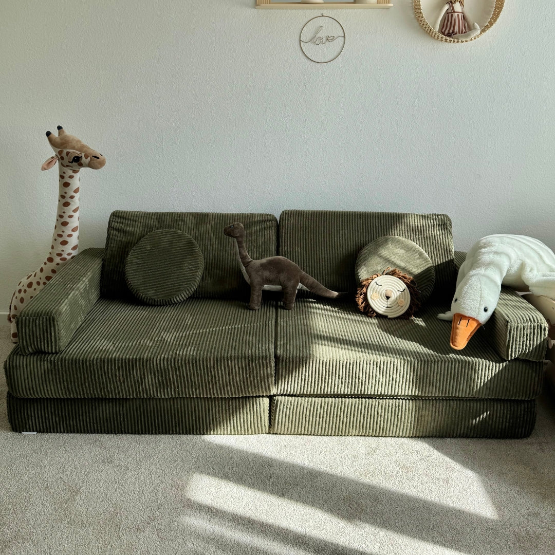 Design4Kids XXL Spielsofa Cord Grande - pine olive