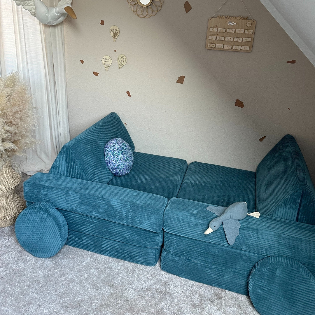 Design4Kids XXL Spielsofa Cord Grande - pure ocean