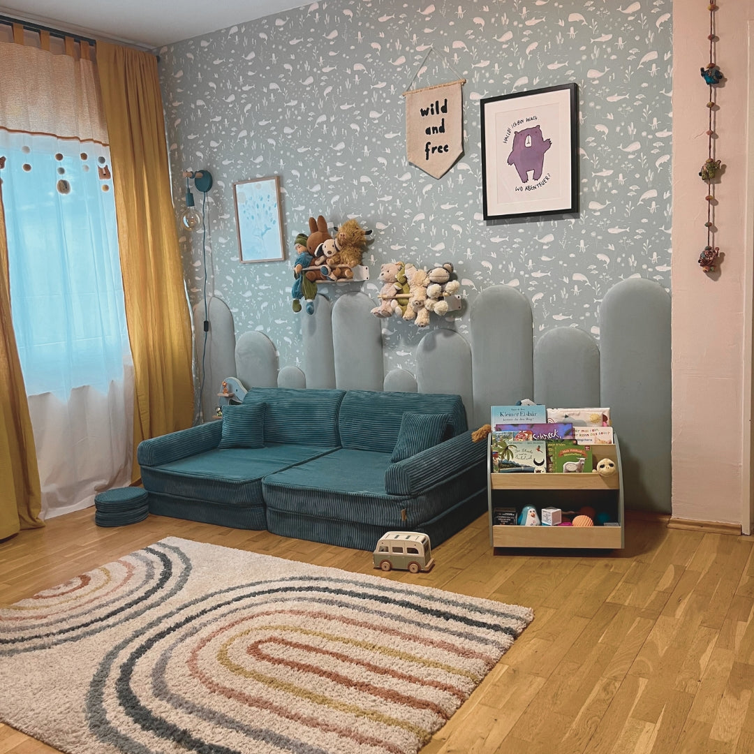 Design4Kids Spielsofa Jewel Cord - ocean blue