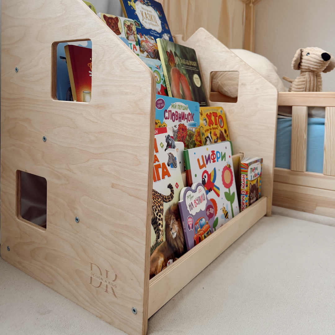 Design4Kids Montessori Bücherregal für Kinder – Natur