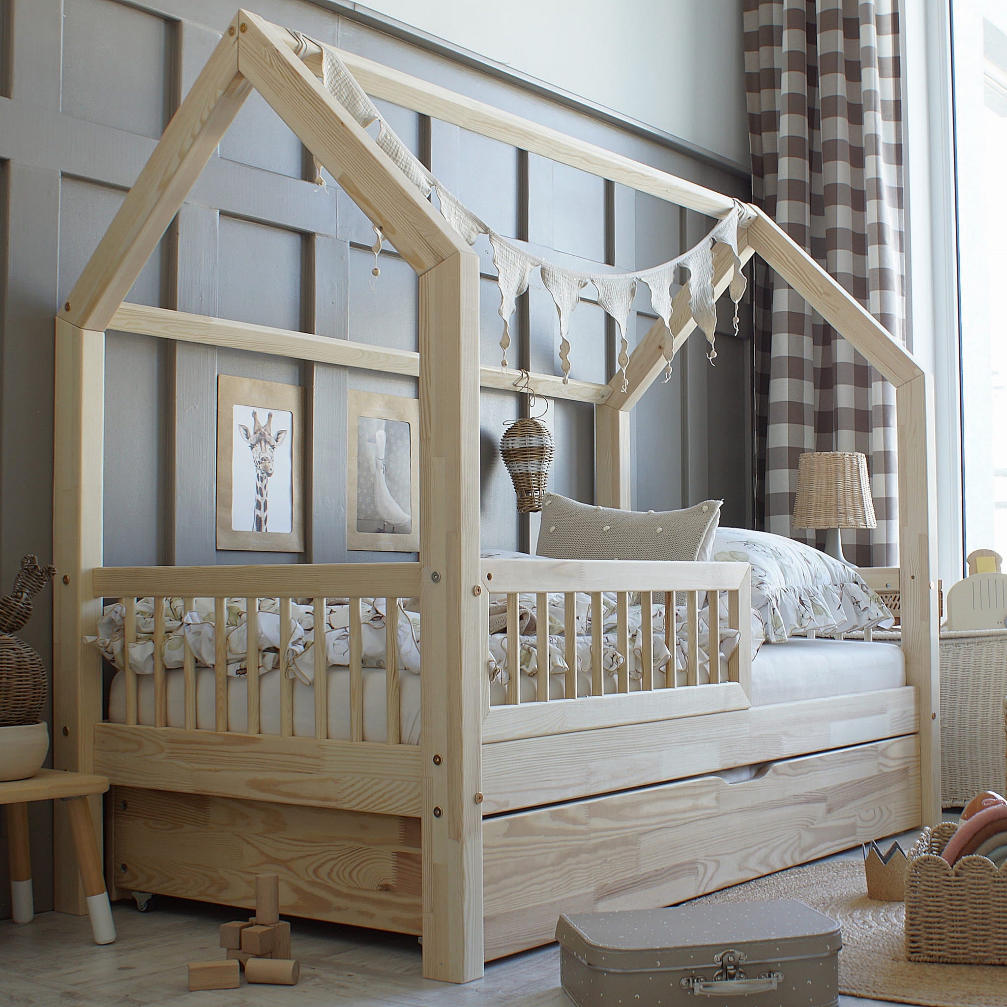 Design4kids Hausbett Sole Premium II 190x90 Naturholz