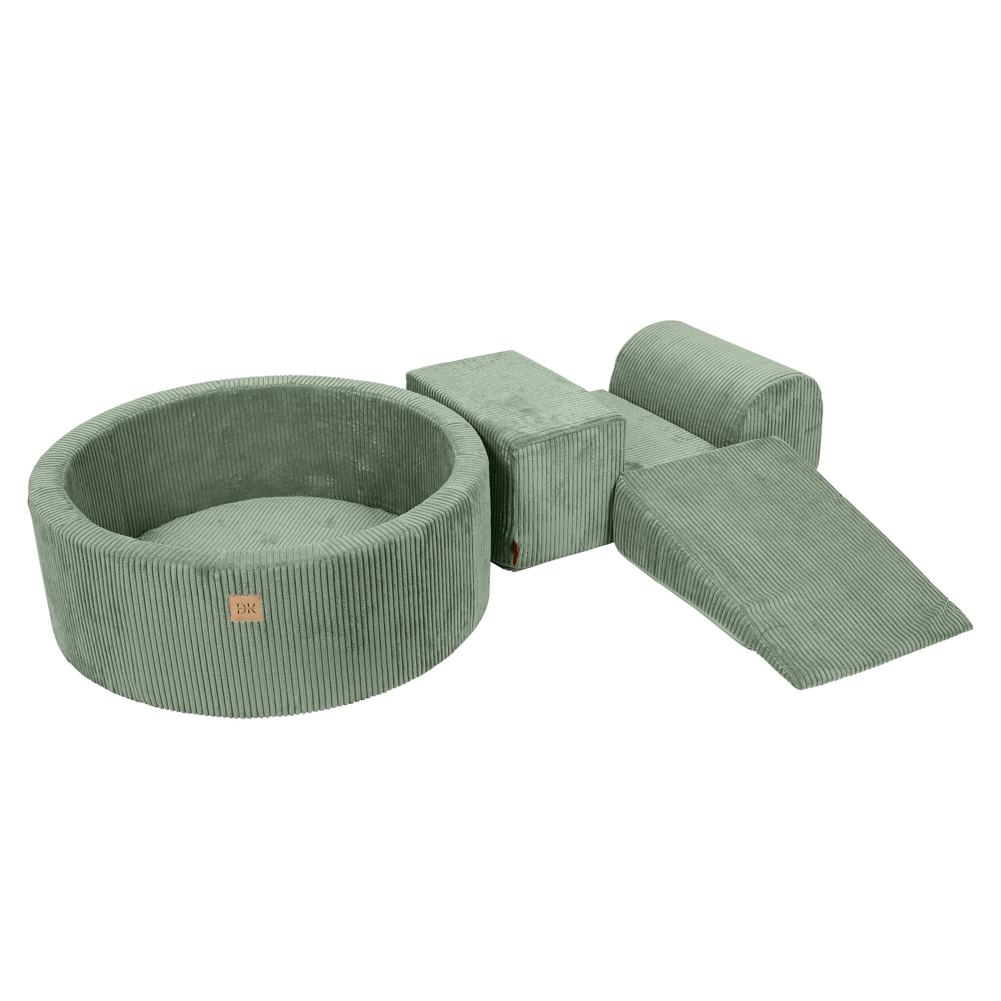 Design4Kids Schaumspielset Jewel Cord mit Bällebad und 200 Bälle - classic olive