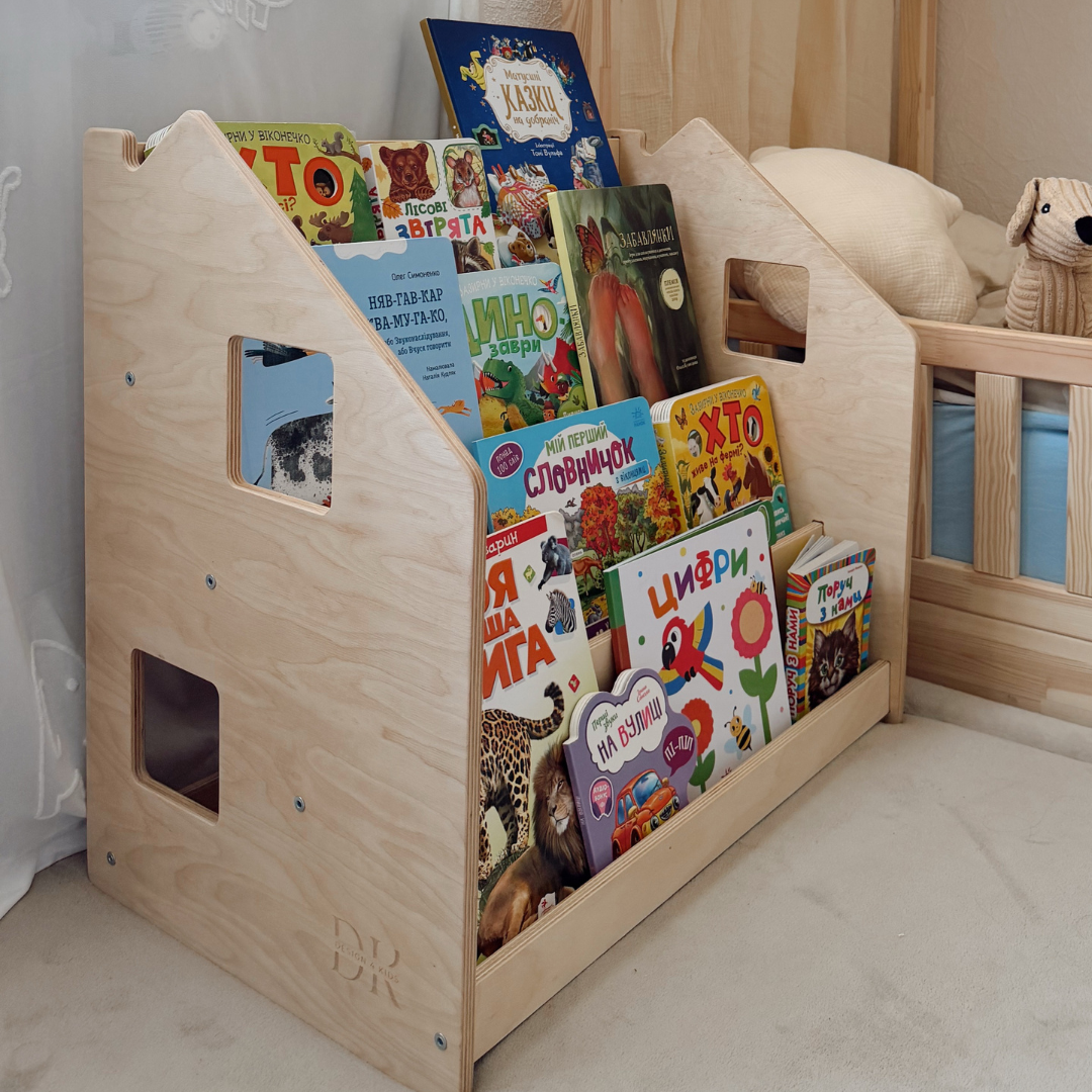 Design4Kids Montessori Bücherregal für Kinder – Natur