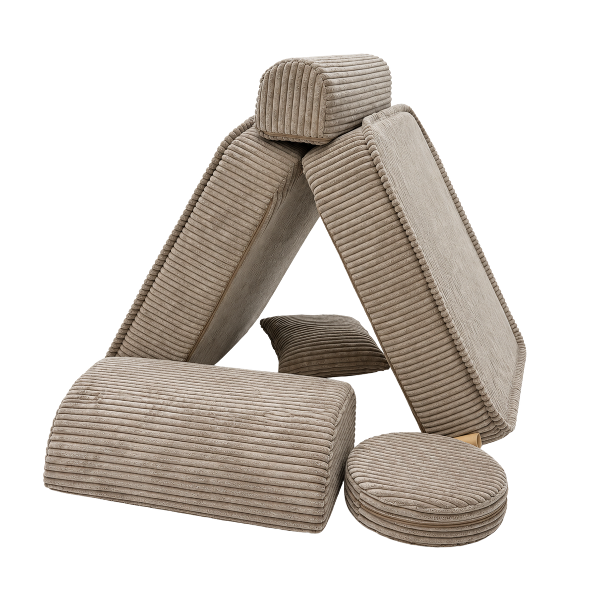 Design4Kids 3-in-1 Kindersessel Jewel Cord Mini 60x60 cm - Faltbare Kindercouch & Spielmatratze