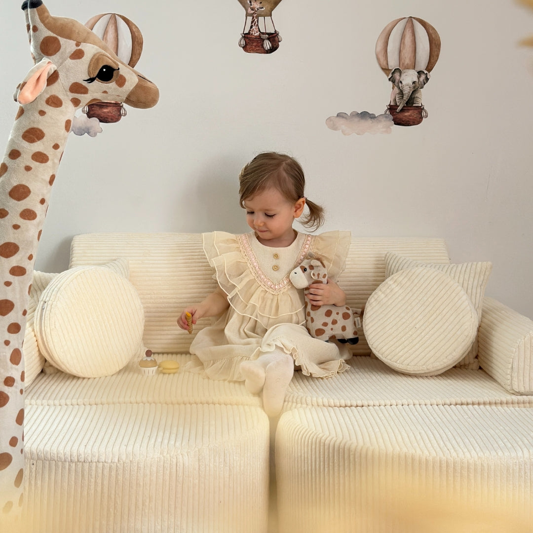 Design4Kids Mini Spielsofa Jewel Cord Max - almond beige