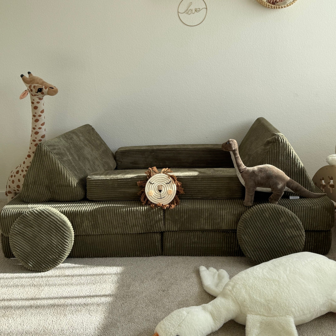 Design4Kids XXL Spielsofa Cord Grande - pine olive