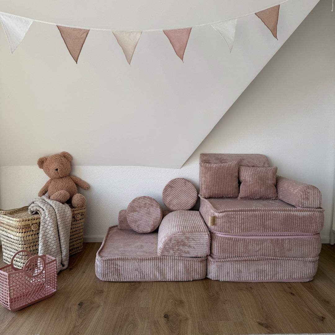 Design4Kids Mini Spielsofa Jewel Cord Plus - blushed rose