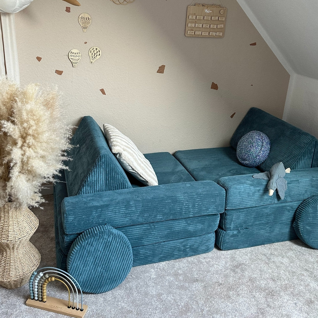 Design4Kids XXL Spielsofa Cord Grande - pure ocean