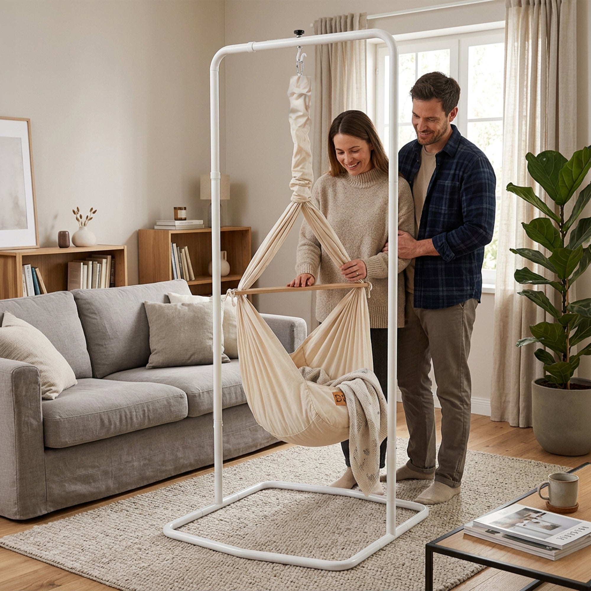 Design4Kids Federwiege Baby Classic, Bio-Baumwolle mit Komfort-Gestell